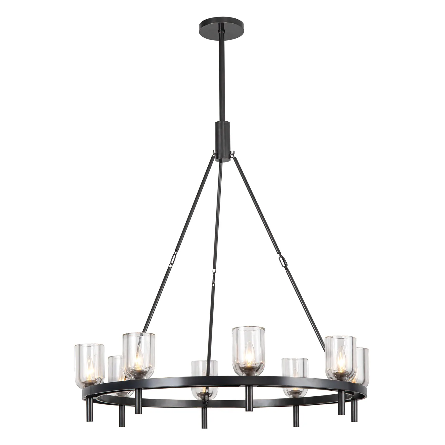 Lucian Eight Light Chandelier in Urban Bronze/Clear Crystal