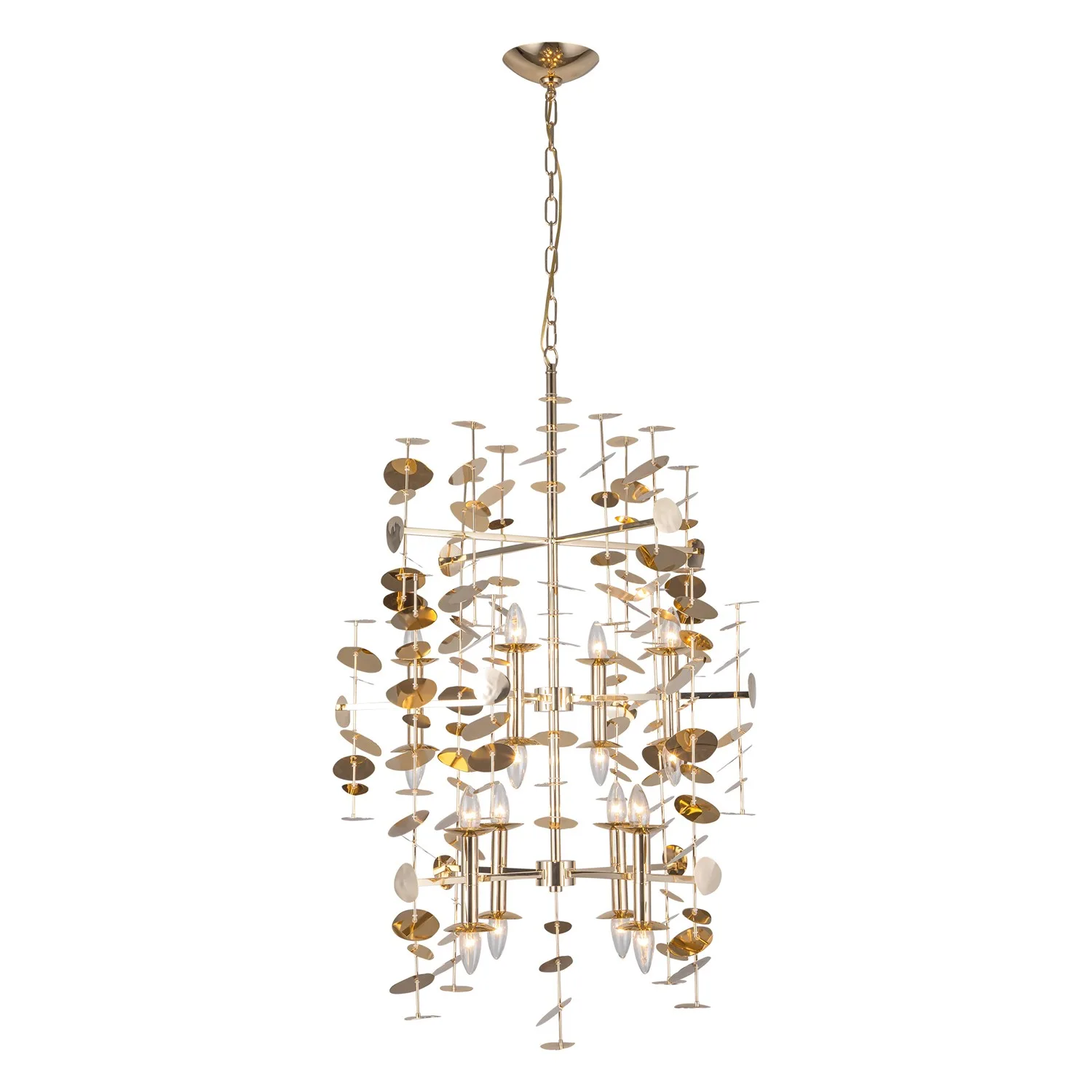 Yukari 16 Light Chandelier in Polished Brass