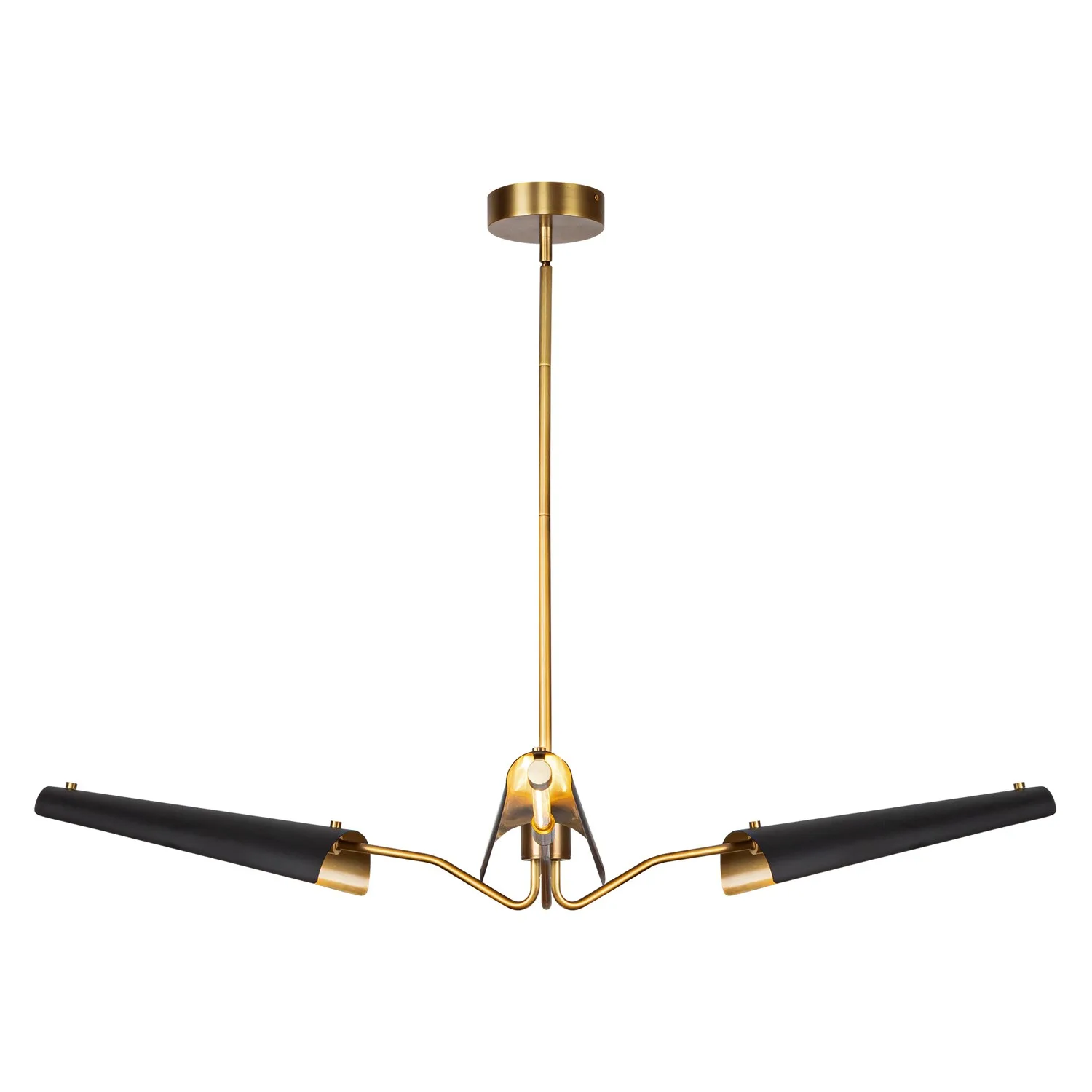 Osorio LED Chandelier in Matte Black/Vintage Brass