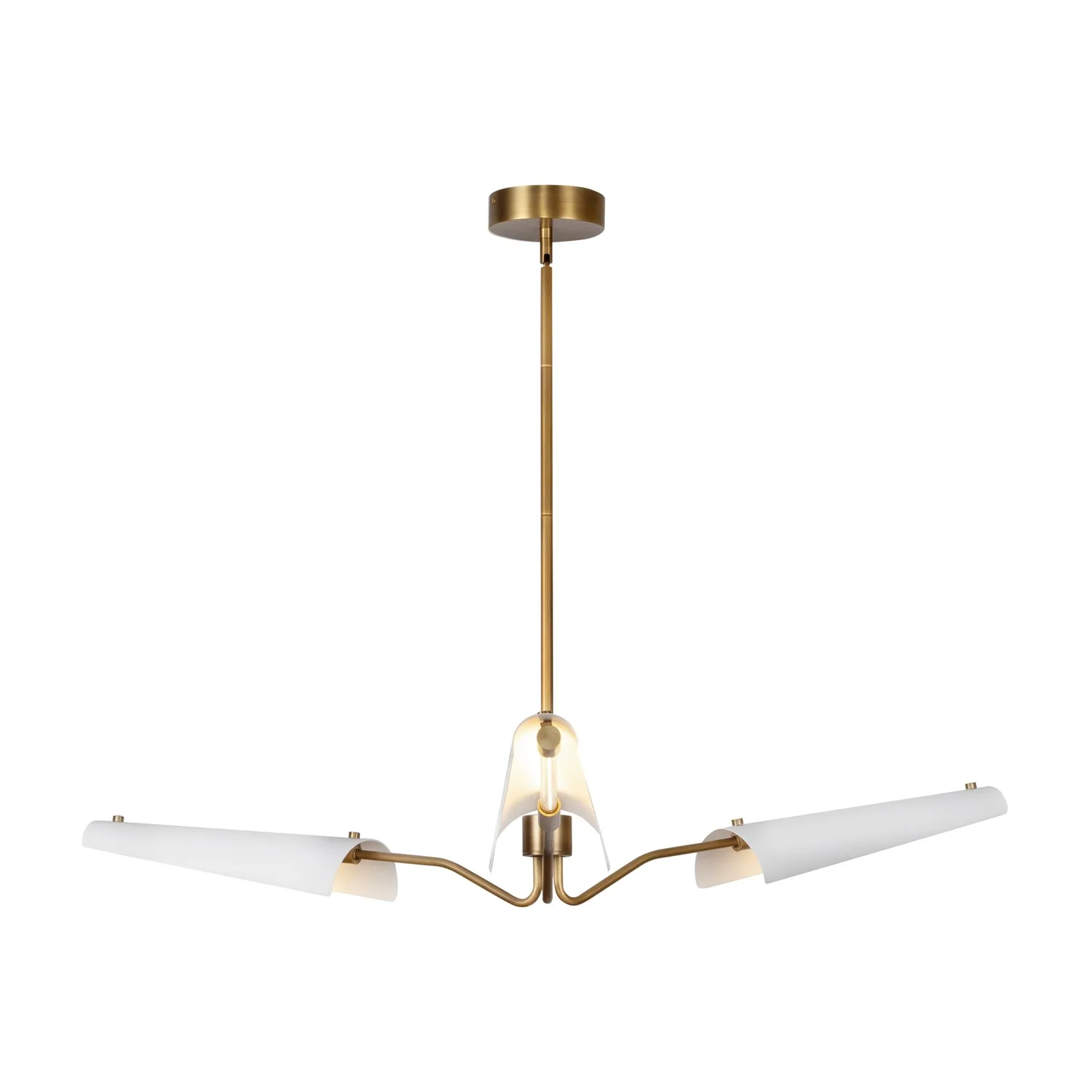 Osorio LED Chandelier in Matte White/Vintage Brass