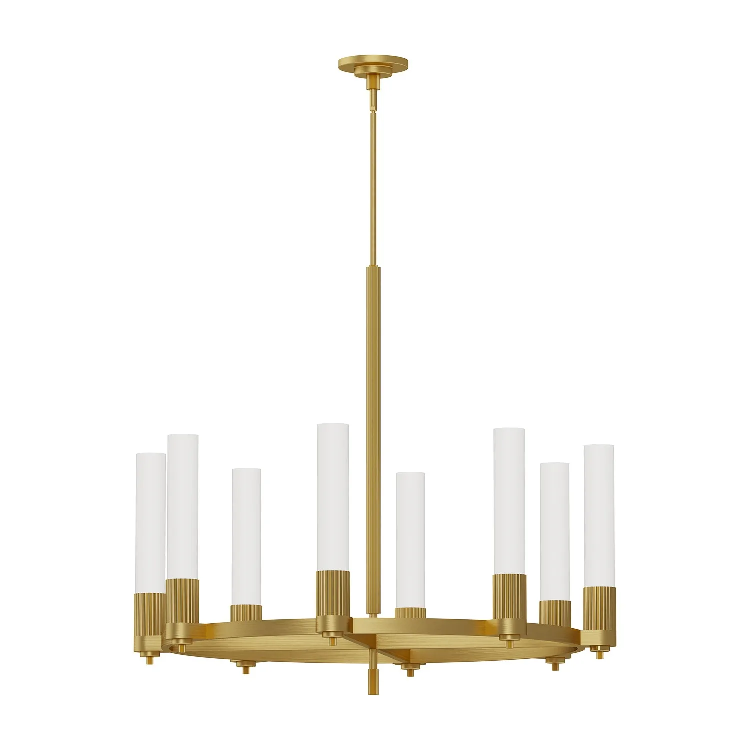 Rue Eight Light Chandelier in Brushed Gold