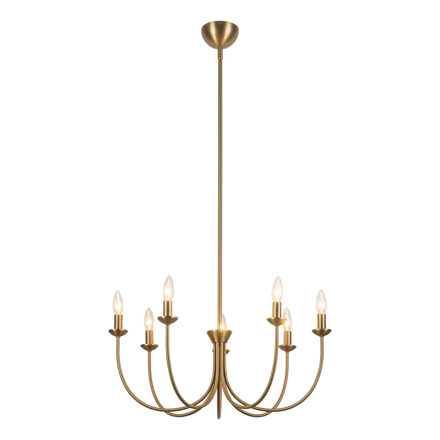 Ember Seven Light Chandelier in Brushed Gold
