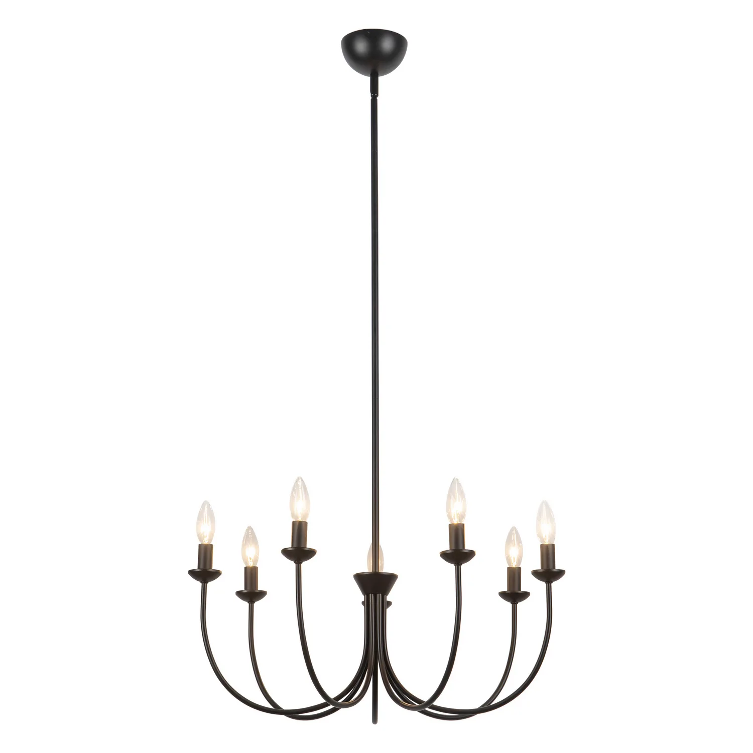 Ember Seven Light Chandelier in Matte Black