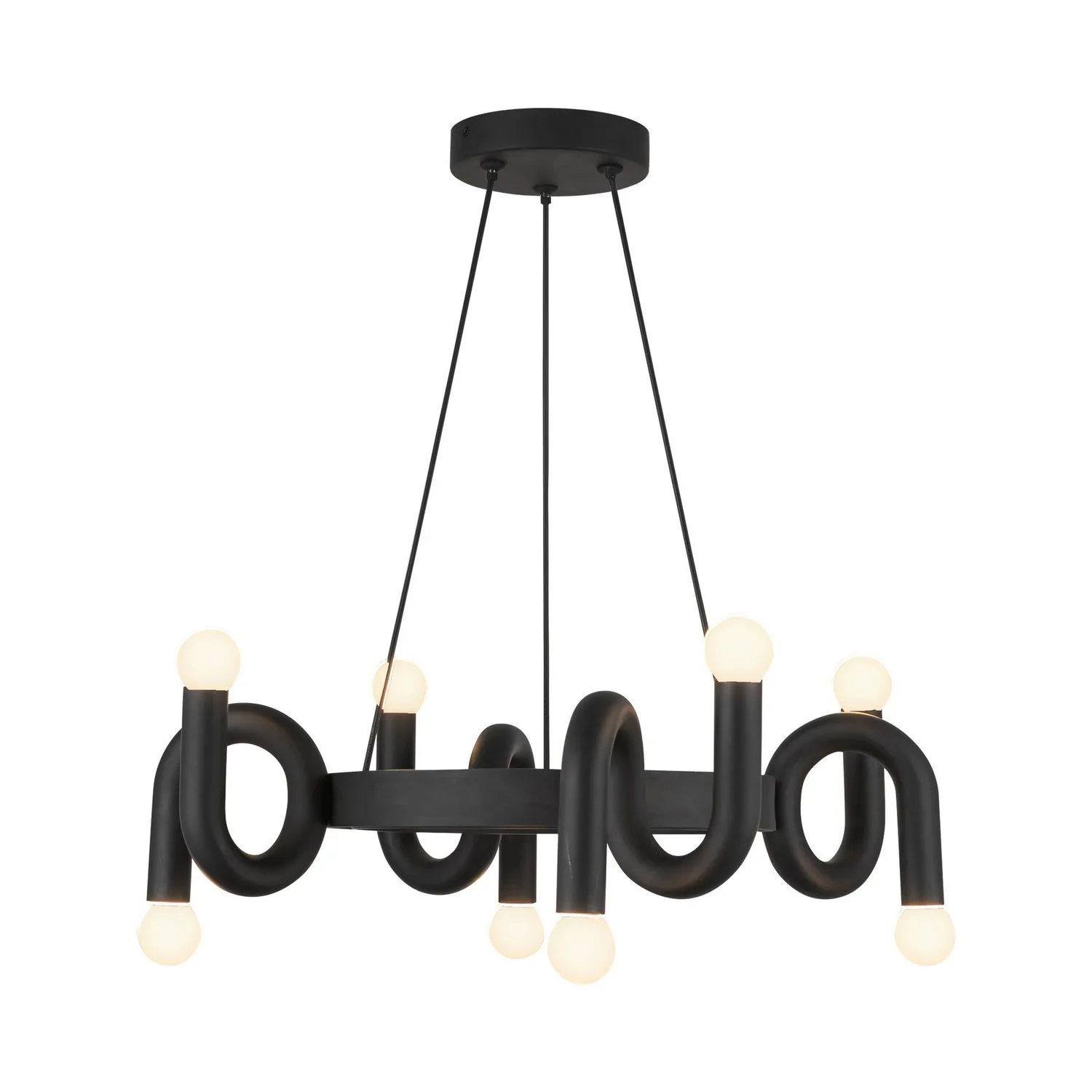 Sadie Eight Light Chandelier in Matte Black
