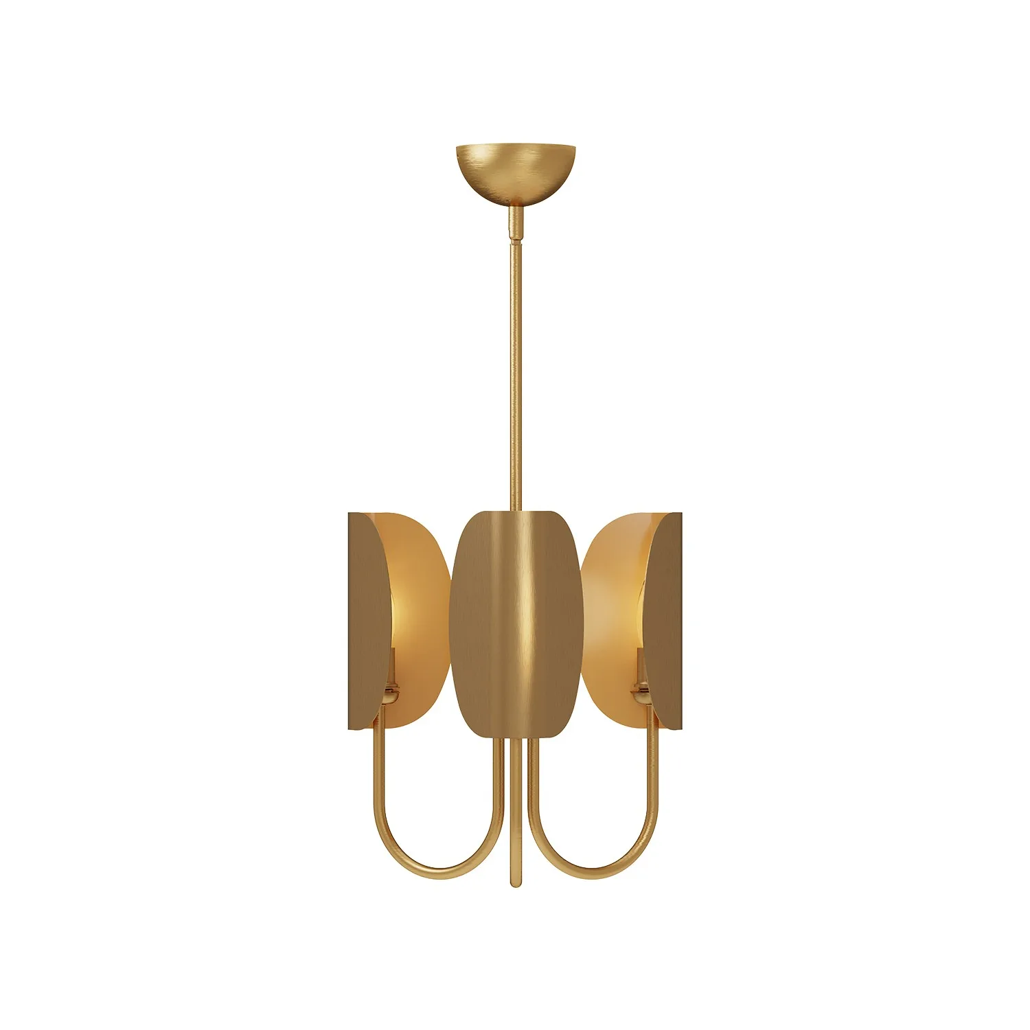 Seno Three Light Chandelier in Aged Gold