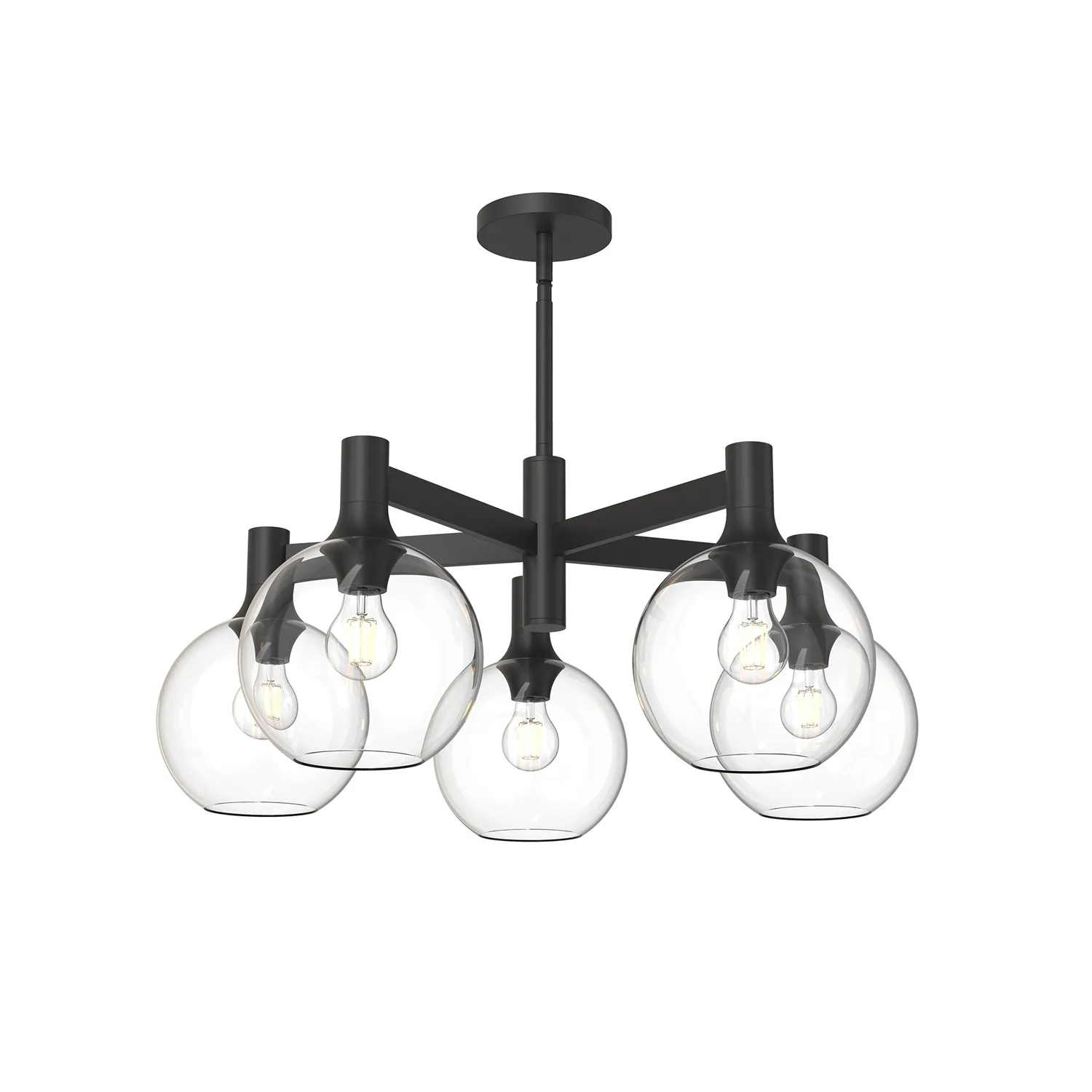 Castilla Five Light Chandelier in Clear Glass/Matte Black