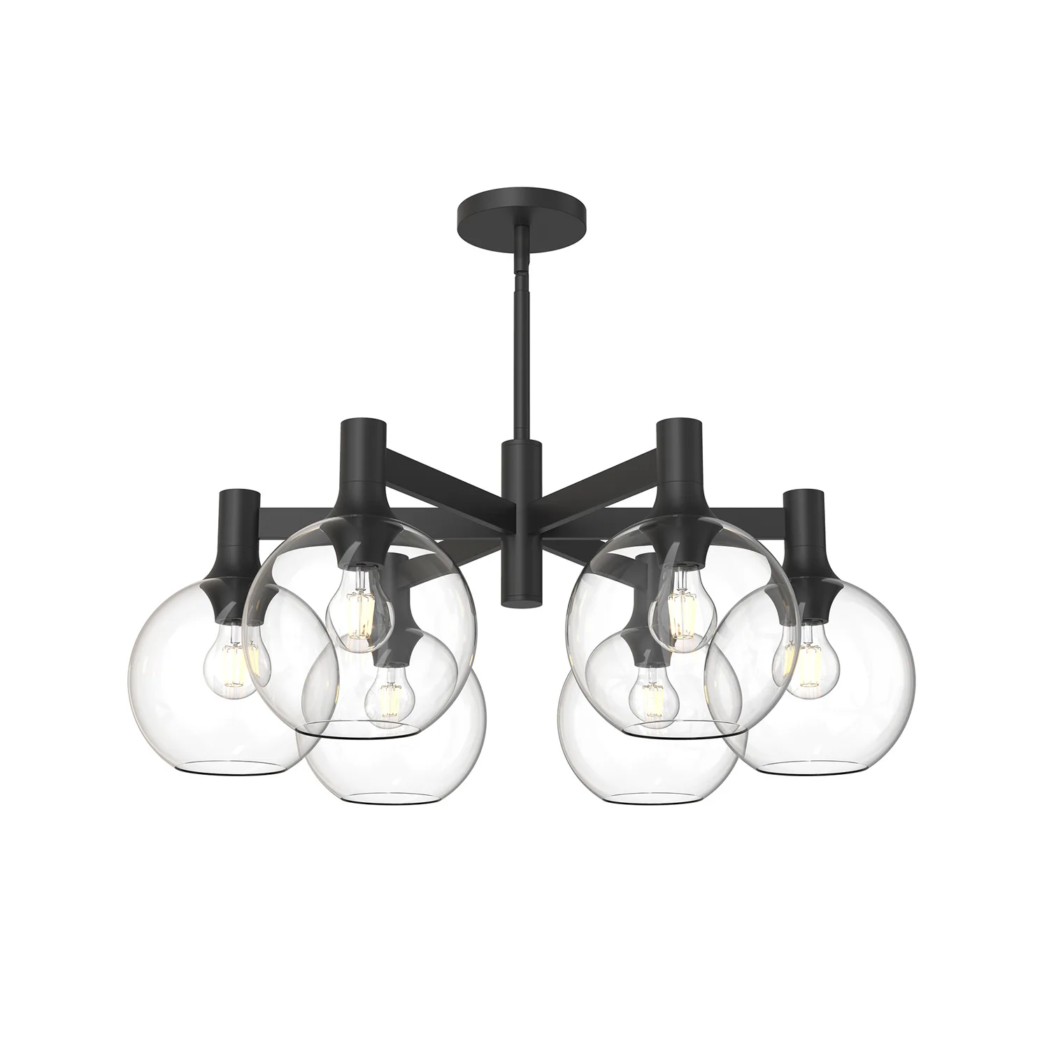 Castilla Six Light Chandelier in Clear Glass/Matte Black