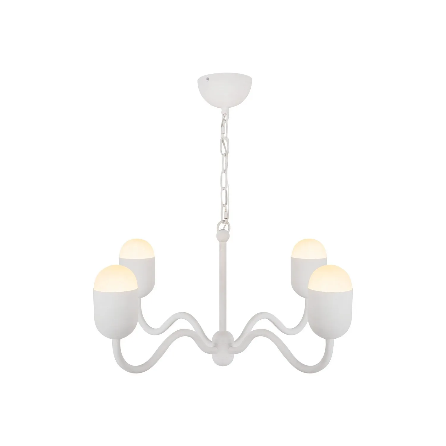 Effie Four Light Chandelier in Antique White/Opal Glass