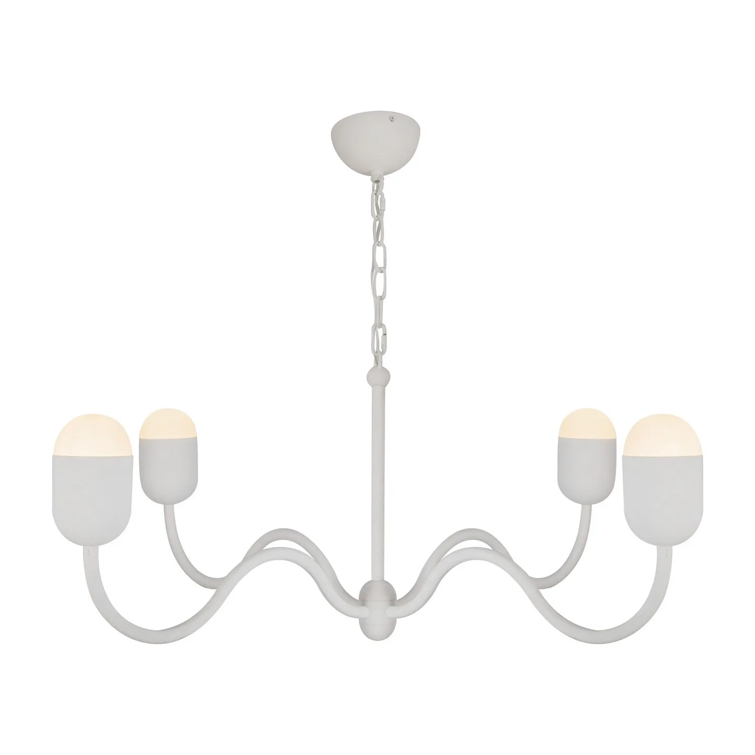 Effie Four Light Chandelier in Antique White/Opal Glass