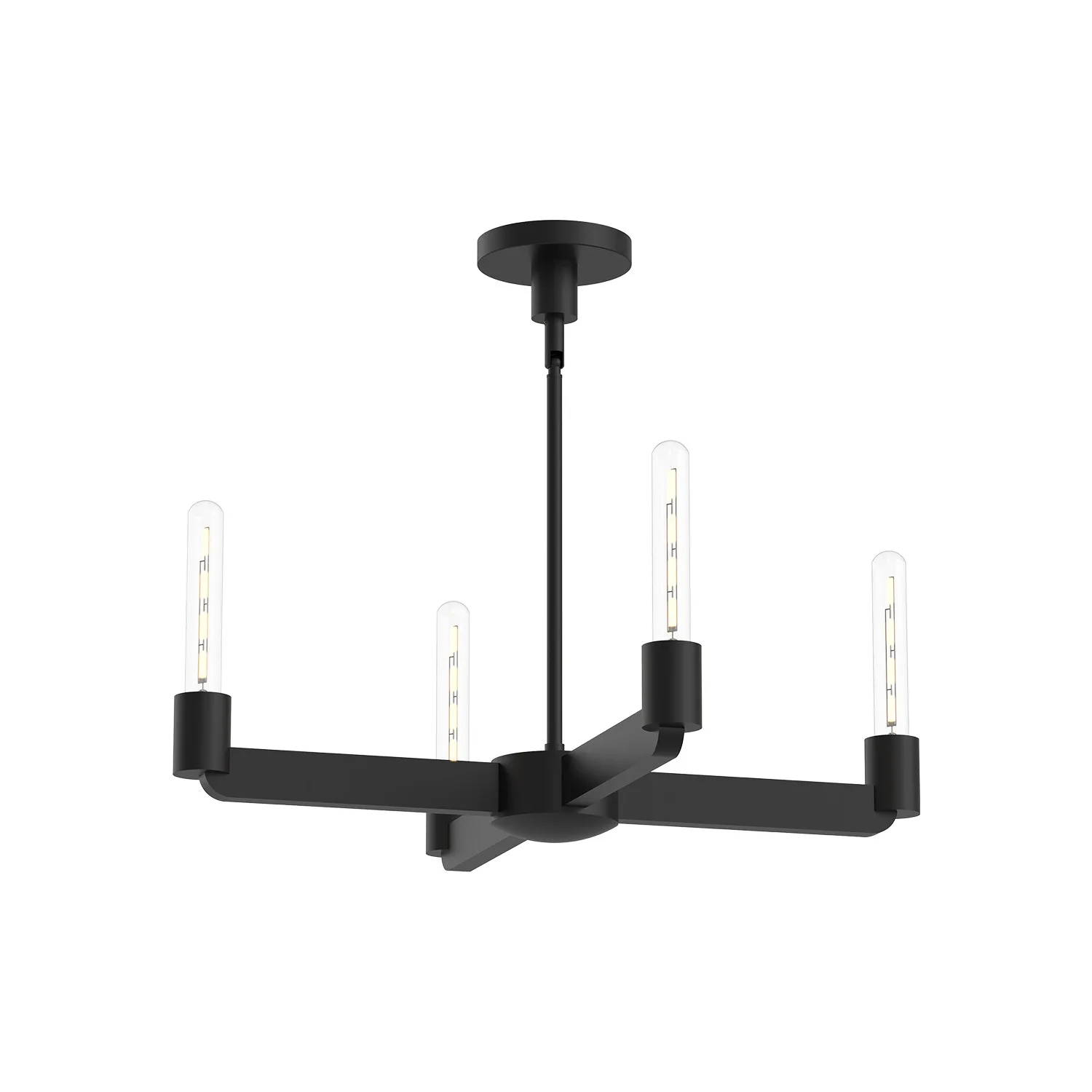 Claire Four Light Chandelier in Matte Black