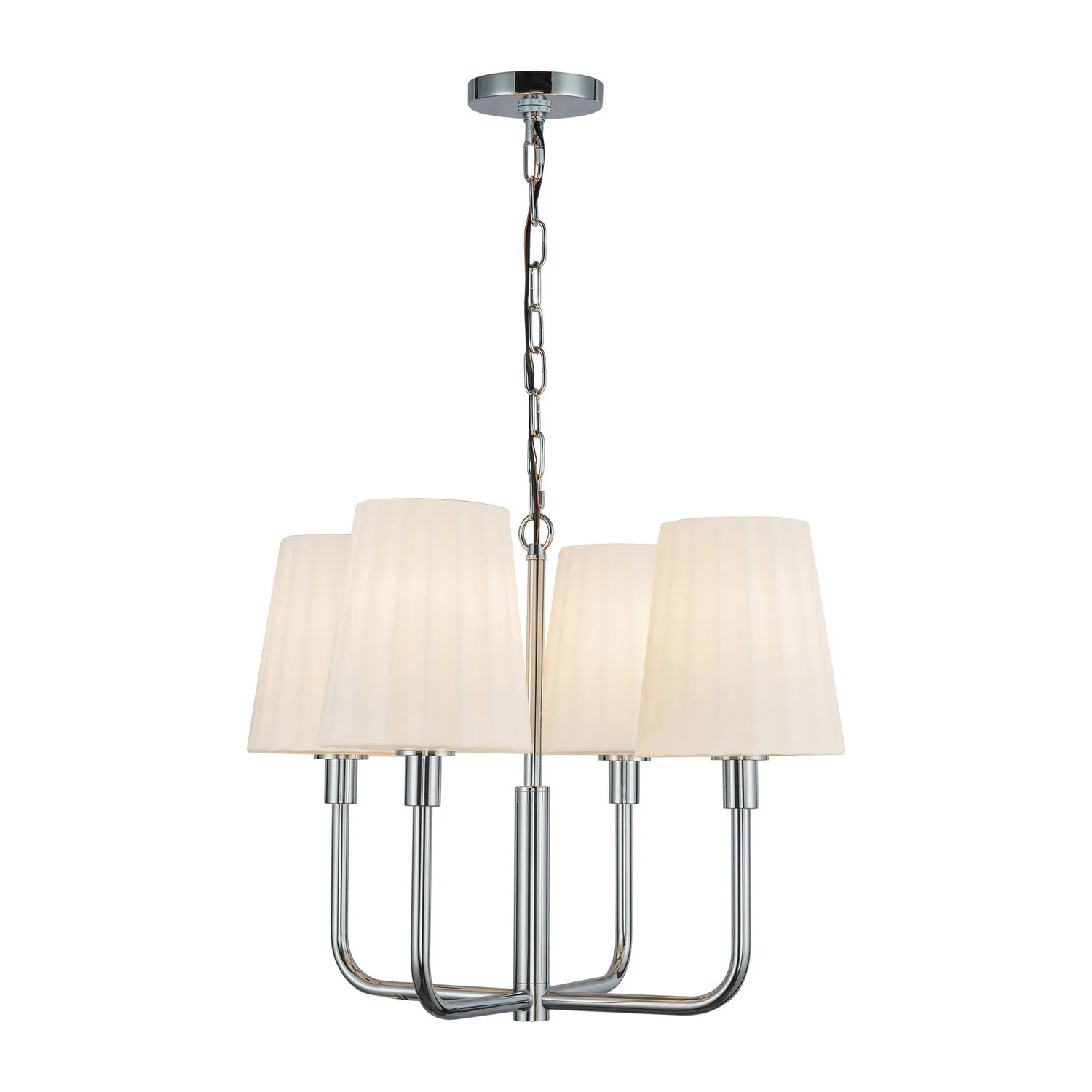 Plisse Four Light Chandelier in Chrome/Opal Matte Glass