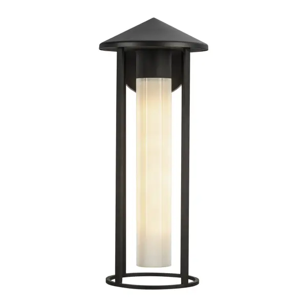 The balance of form and light in our Tenko Collection creates a captivating synergy. The glass elements, designed to maximize luminosity, allow an ambient glow to radiate like a soft, luminous lantern. The metal components, with clean lines and smooth finishes, pay homage to the details revered in Japanese and Craftsman architecture. Collection: Tenko Designer: Alan Pepin Finish: Black/Glossy Opal Glass Glass: Glossy Opal Glass Width: 7.38" Height: 17.63" Length: 7.38" Extension from Wall: 8.75" Canopy: D4.75" x E0.875" Number of Bulbs: 1 Maximum Wattage: 60.00 W Bulb Type: T Bulb Base: E26 Voltage: 120.00 V Material: Aluminum + Glass Country of Origin: China Safety Listing: UL Safety Rating: Wet Spec Sheet Instructions