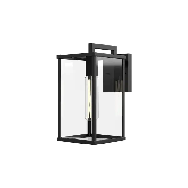 You can never go wrong with a modern classic like the Brentwood. Clean, architectural lines meet ample clear glass to make the perfect outdoor ambiance. Available in two sizes to fit the mood of your outdoor landscape. Collection: Brentwood Designer: Alan Pepin Finish: Clear Glass/Textured Black Glass: Clear Glass Width: 6.38" Height: 12.38" Weight: 5.79 lb Extension from Wall: 9.25" Canopy: W4.375" x H5.125" x E0.875" Number of Bulbs: 1 Maximum Wattage: 60.00 W Bulb Type: T Bulb Base: E26 Voltage: 120.00 V Material: Steel + Glass Country of Origin: China Safety Listing: UL Safety Rating: Wet Manufacturer Warranty: 1 Year Spec Sheet Instructions