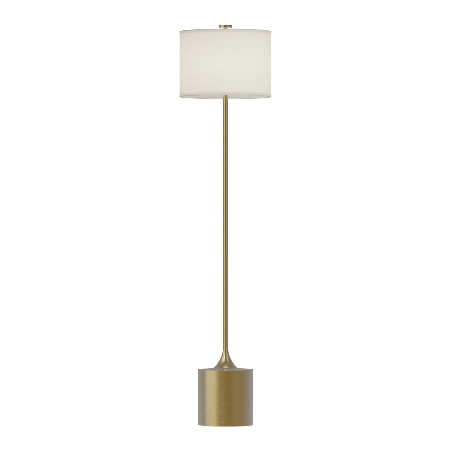 Issa One Light Floor Lamp in Brushed Gold/Ivory Linen