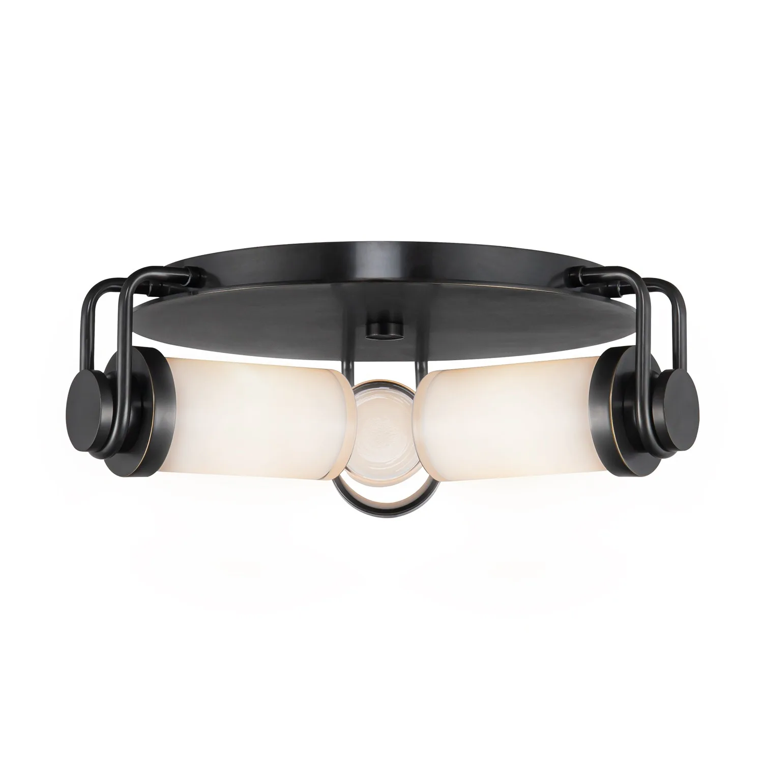 Wynwood Three Light Flush Mount in Urban Bronze/Glossy Opal