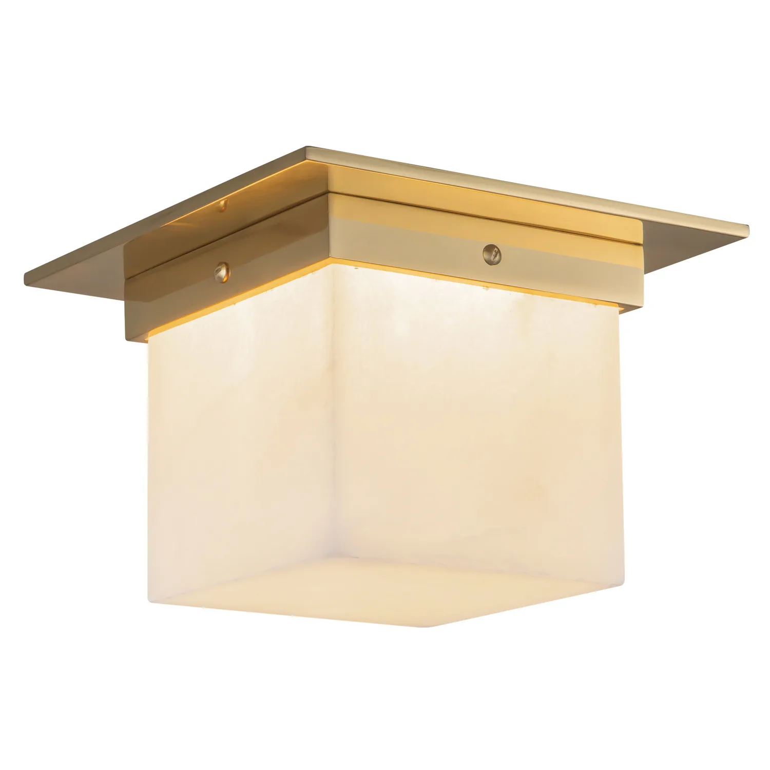 Mineral One Light Flush Mount in Patina Brass/Alabaster