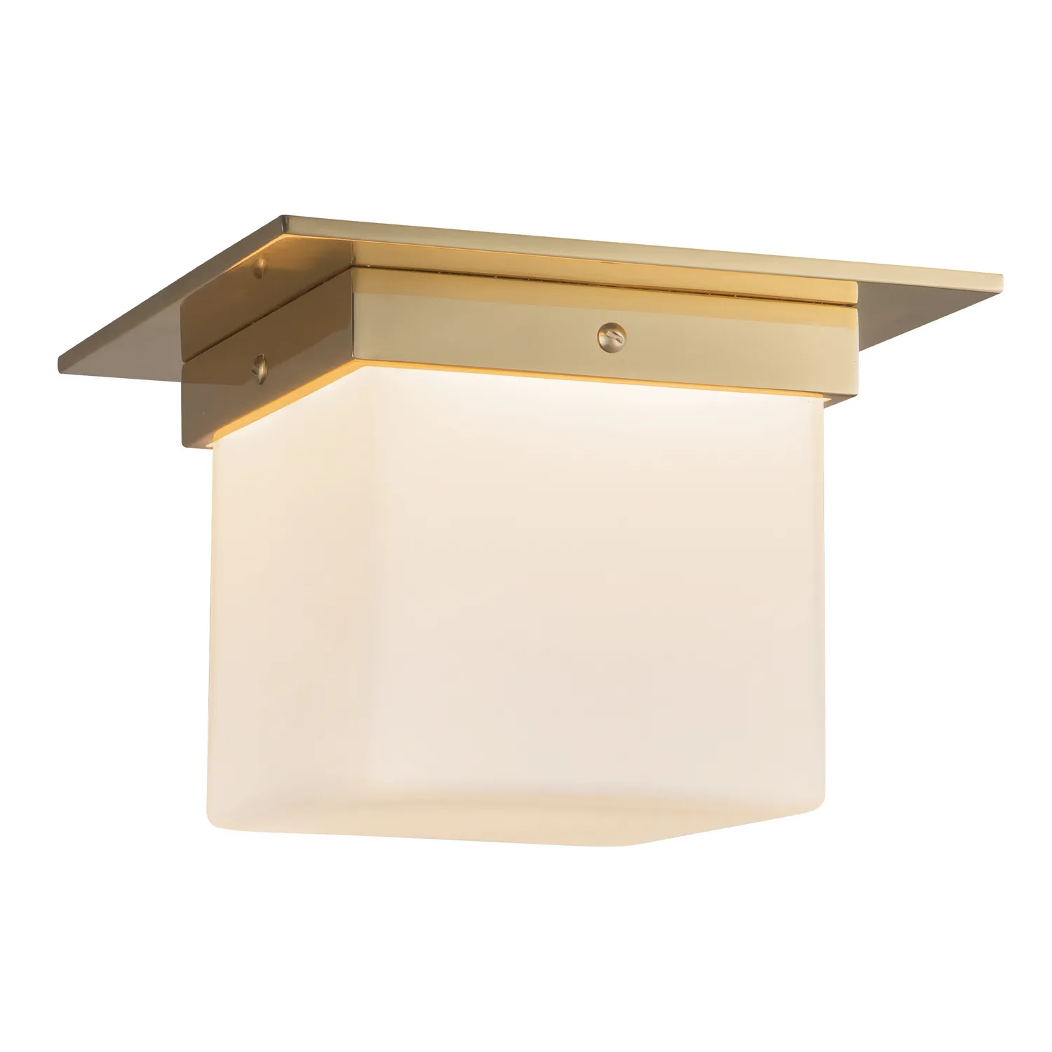 Mineral One Light Flush Mount in Patina Brass/Opal Glass