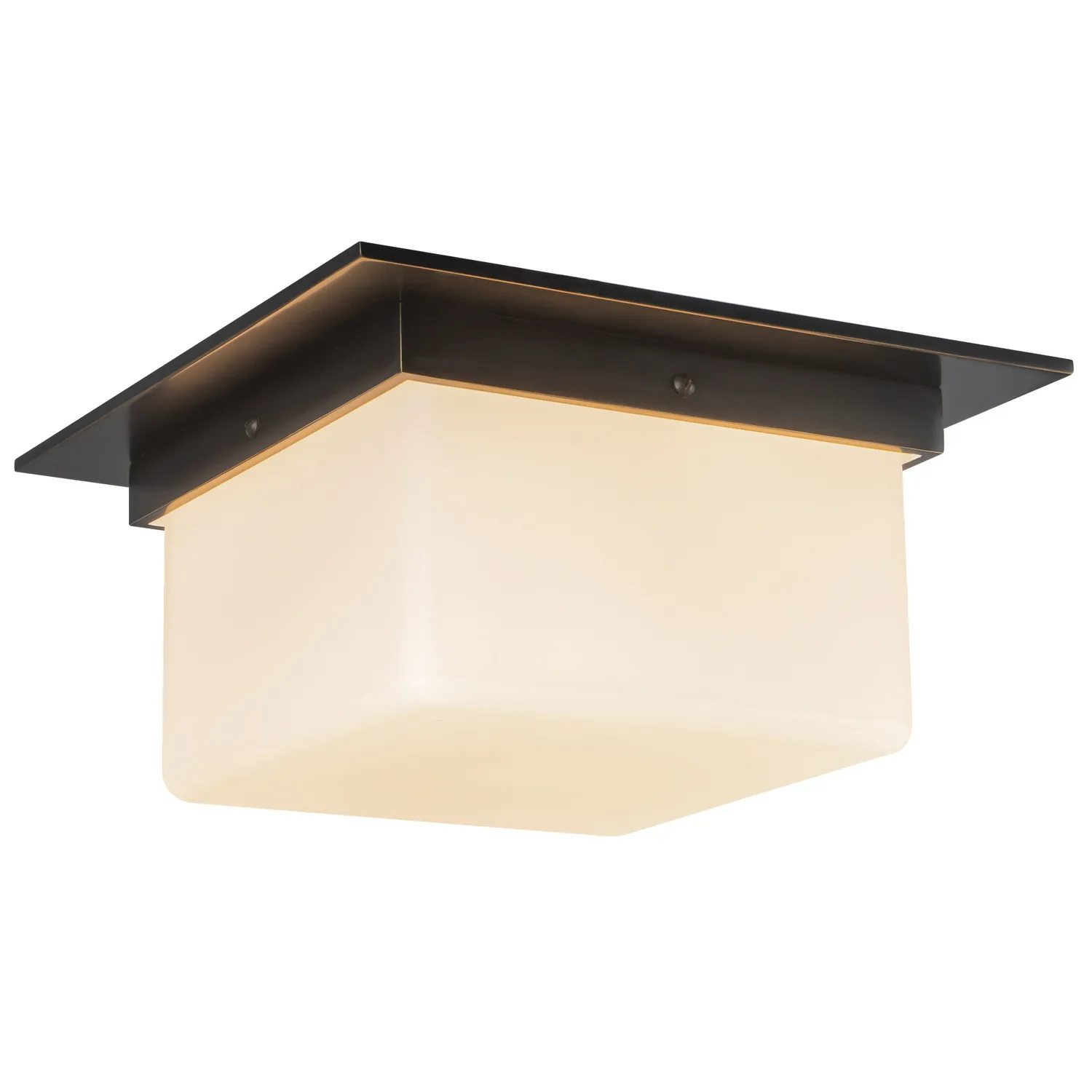 Mineral Two Light Flush Mount in Urban Bronze/Matte Opal Glass
