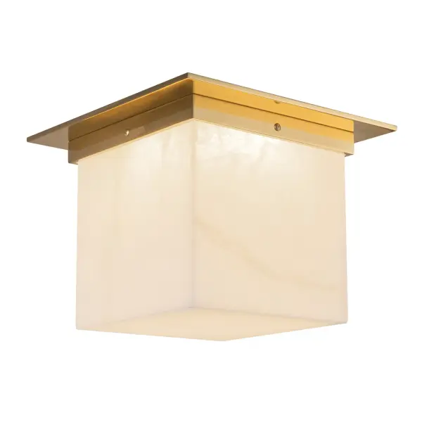 Inspired by salt, the mineral that shaped civilizations and sustained life, this collection celebrates the elemental beauty of the earth's raw materials. Natural alabaster stone and uniquely molded mineral glass diffuse light with a soft, textural glow, reminiscent of beach glass and the dust of the sea. Sculptural forms in triangles, ovals, and squares are framed by patina brass or urban bronze, grounding the ethereal with structure and strength. Each fixture, whether suspended, wall-mounted, or standing, links together in a quiet constellation of light, echoing the ancient web of trade and connection salt once forged across the world. From the Roman salarium to sacred offerings shared at the table, salt has bound humanity in ritual, preservation, and communion. This collection honors that enduring connection, transforming light and matter into symbols of gathering, memory, and the timeless beauty found in the simplest grain. Collection: Mineral Designer: Jason Koharik Finish: Patina Brass/Alabaster Width: 11.13" Height: 8.63" Length: 11.13" Weight: 11.95 lb Number of Bulbs: 1 Maximum Wattage: 60.00 W Bulb Type: A19 Bulb Base: E26 Voltage: 120.00 V Material: Brass + Alabaster Country of Origin: China Safety Listing: UL Safety Rating: Dry Spec Sheet Instructions