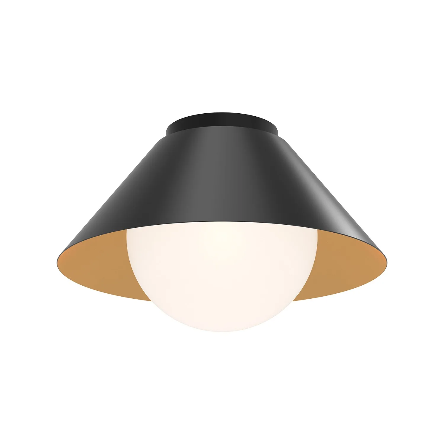 Remy One Light Flush Mount in Matte Black/Opal Glass