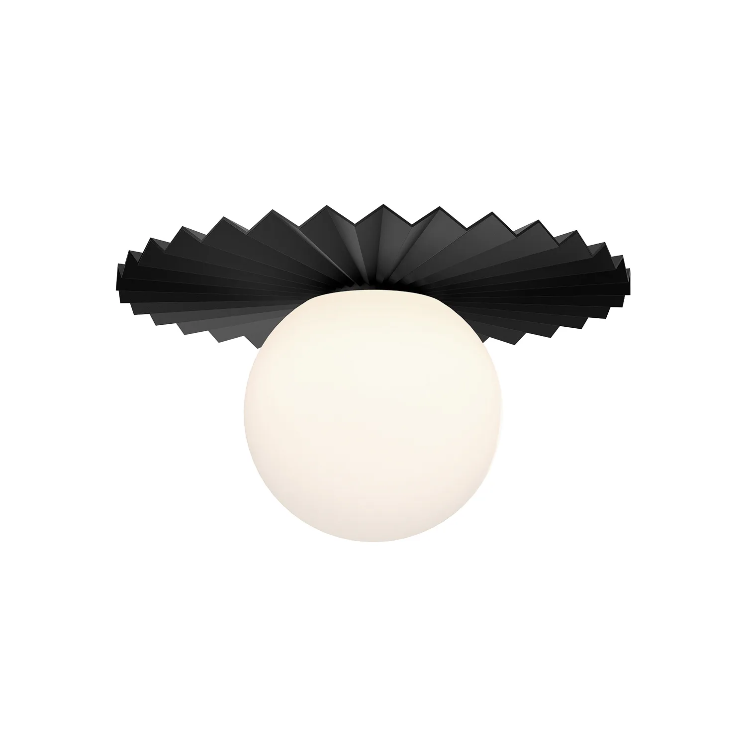 Plume One Light Flush Mount in Matte Black/Opal Matte Glass