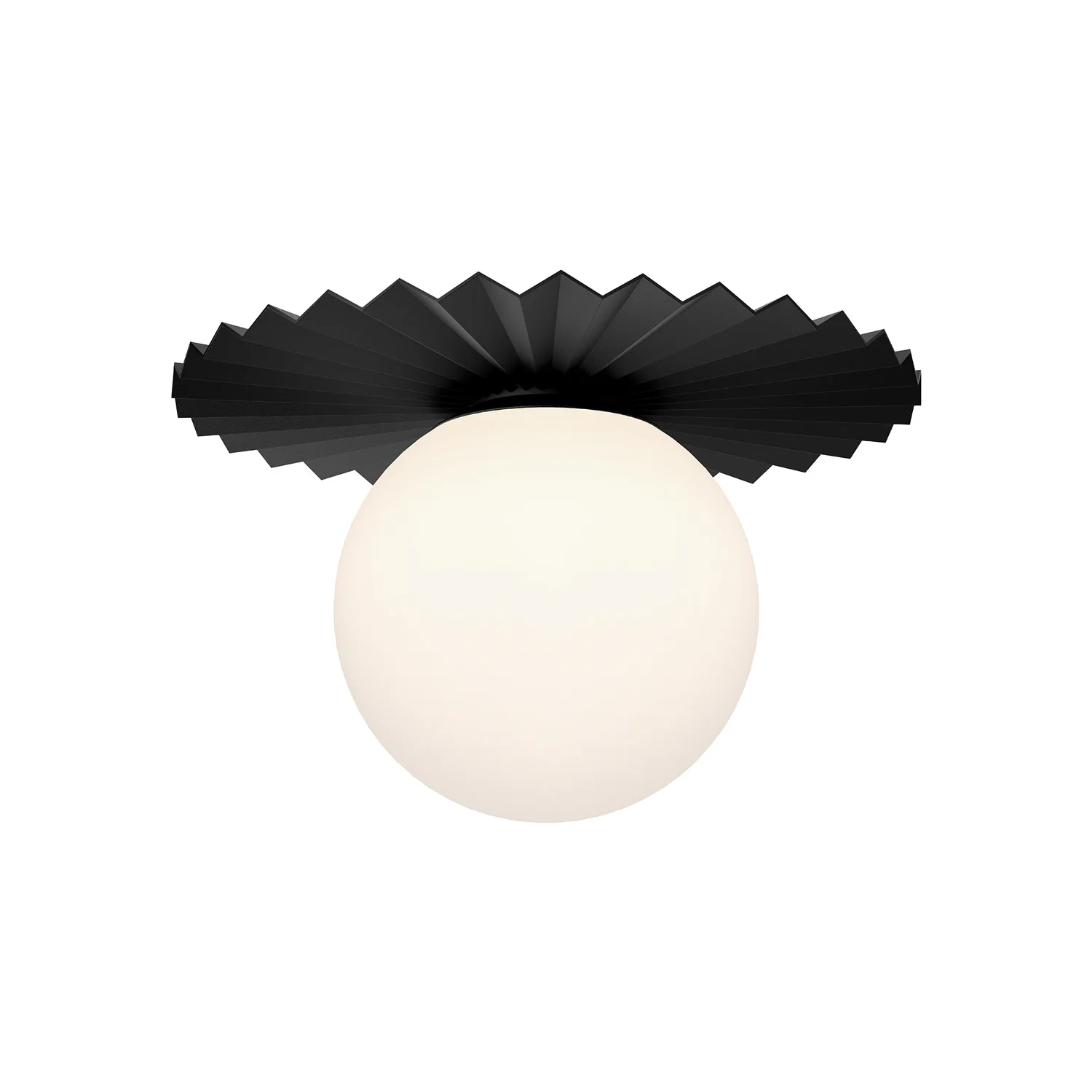 Plume One Light Flush Mount in Matte Black/Opal Matte Glass