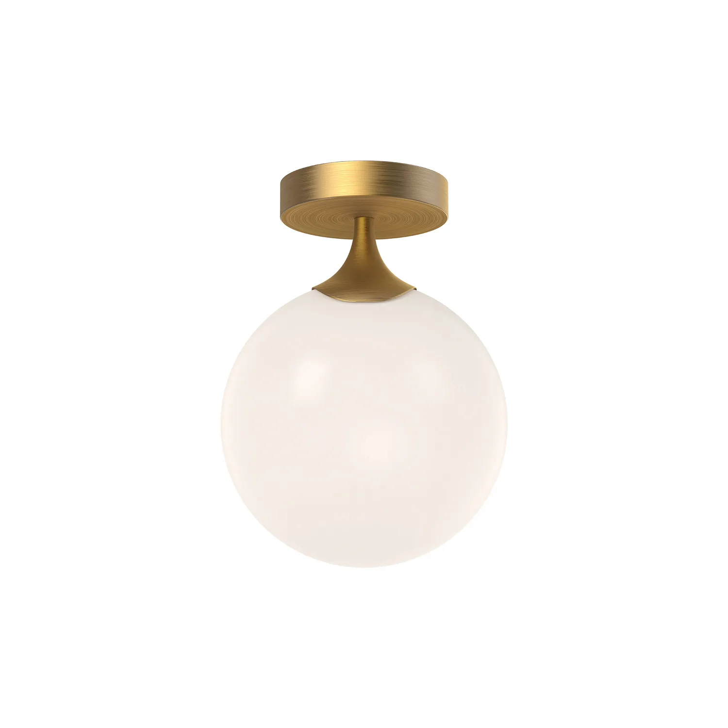 Nouveau One Light Flush Mount in Aged Gold/Opal Matte Glass