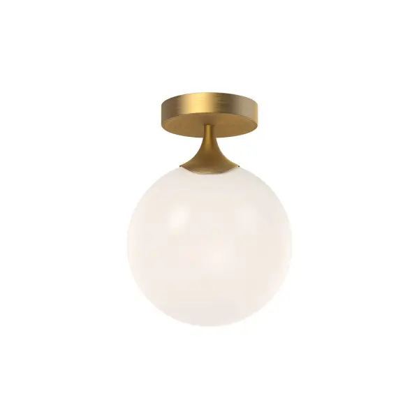 As the name suggests, the Nouveau collection takes cues from the chic era of Paris in the 1920s and '30s. This collection features Art Nouveau sensibilities throughout, from the curved metal detailing to the vintage-inspired structure. Change the mood of this collection to fit your style with two luxe finish and glass options. Collection: Nouveau Designer: Ryan Pauly Finish: Aged Gold/Opal Matte Glass Glass: Matte Opal Glass Width: 7.88" Height: 11.13" Length: 7.88" Weight: 2.38 lb Canopy: D4.75" x H1" Number of Bulbs: 1 Maximum Wattage: 40.00 W Bulb Type: A19 Bulb Base: E26 Voltage: 120.00 V Material: Steel + Glass Country of Origin: China Safety Listing: UL Safety Rating: Dry Manufacturer Warranty: 1 Year Spec Sheet Instructions