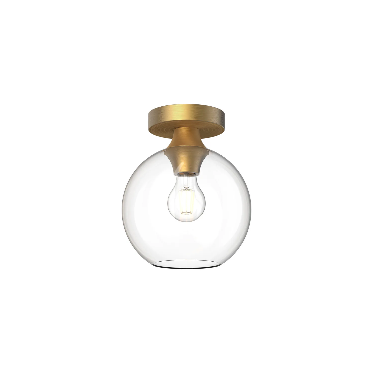 Castilla One Light Flush Mount in Aged Gold/Clear Glass