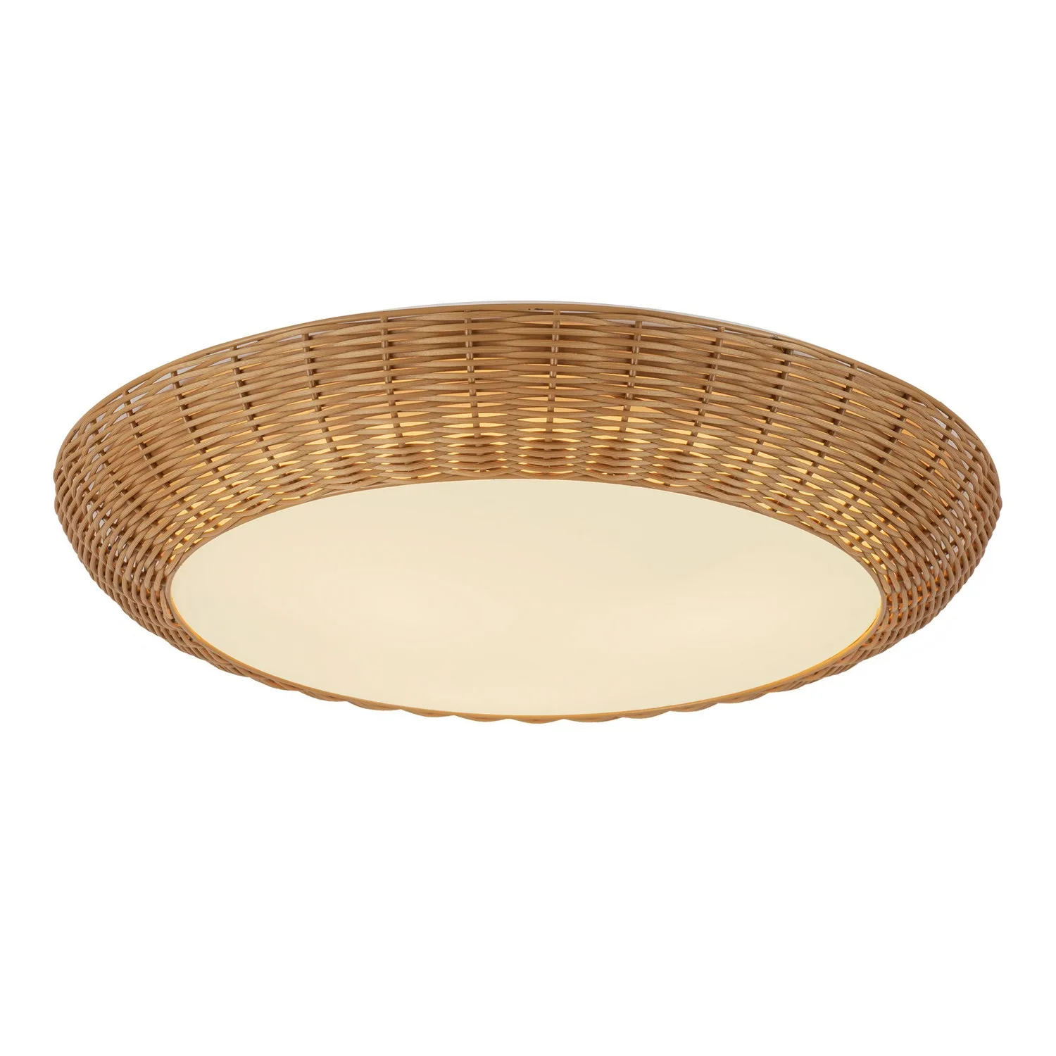 Merida Three Light Flush Mount in Rattan