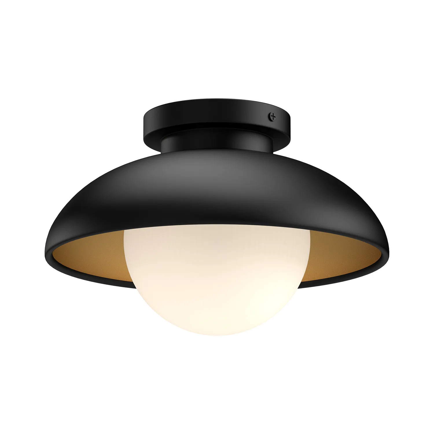 Rubio One Light Flush Mount in Matte Black/Opal Matte Glass