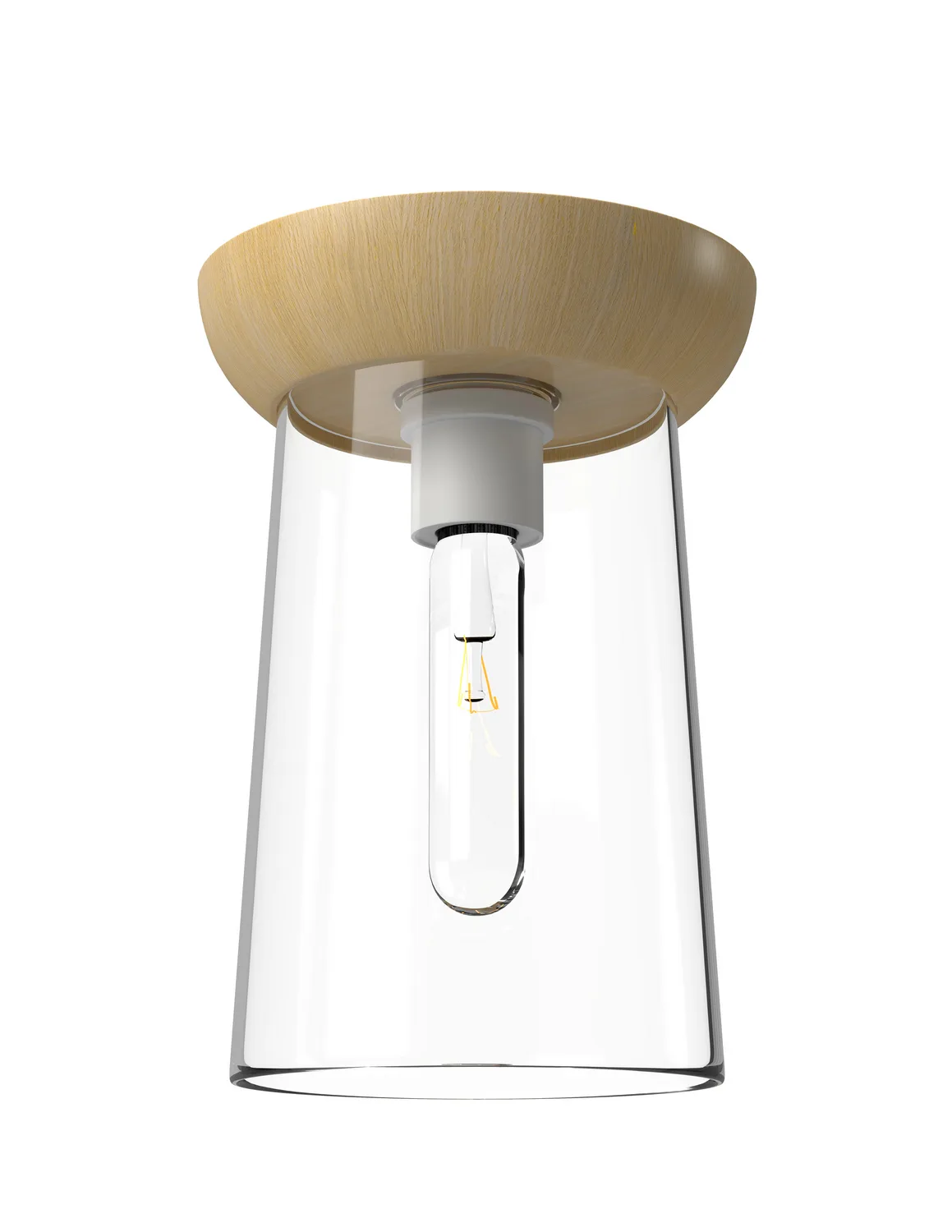 Emil One Light Flush Mount in White/White Oak