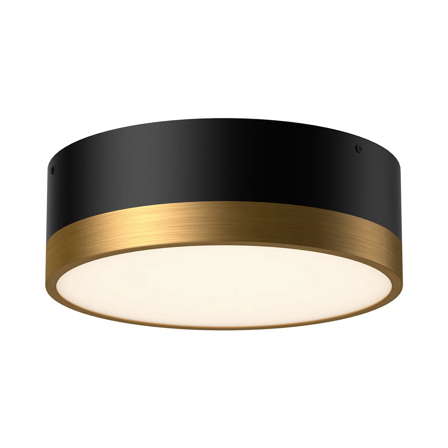 Brisbane Two Light Flush Mount in Aged Gold/Matte Black