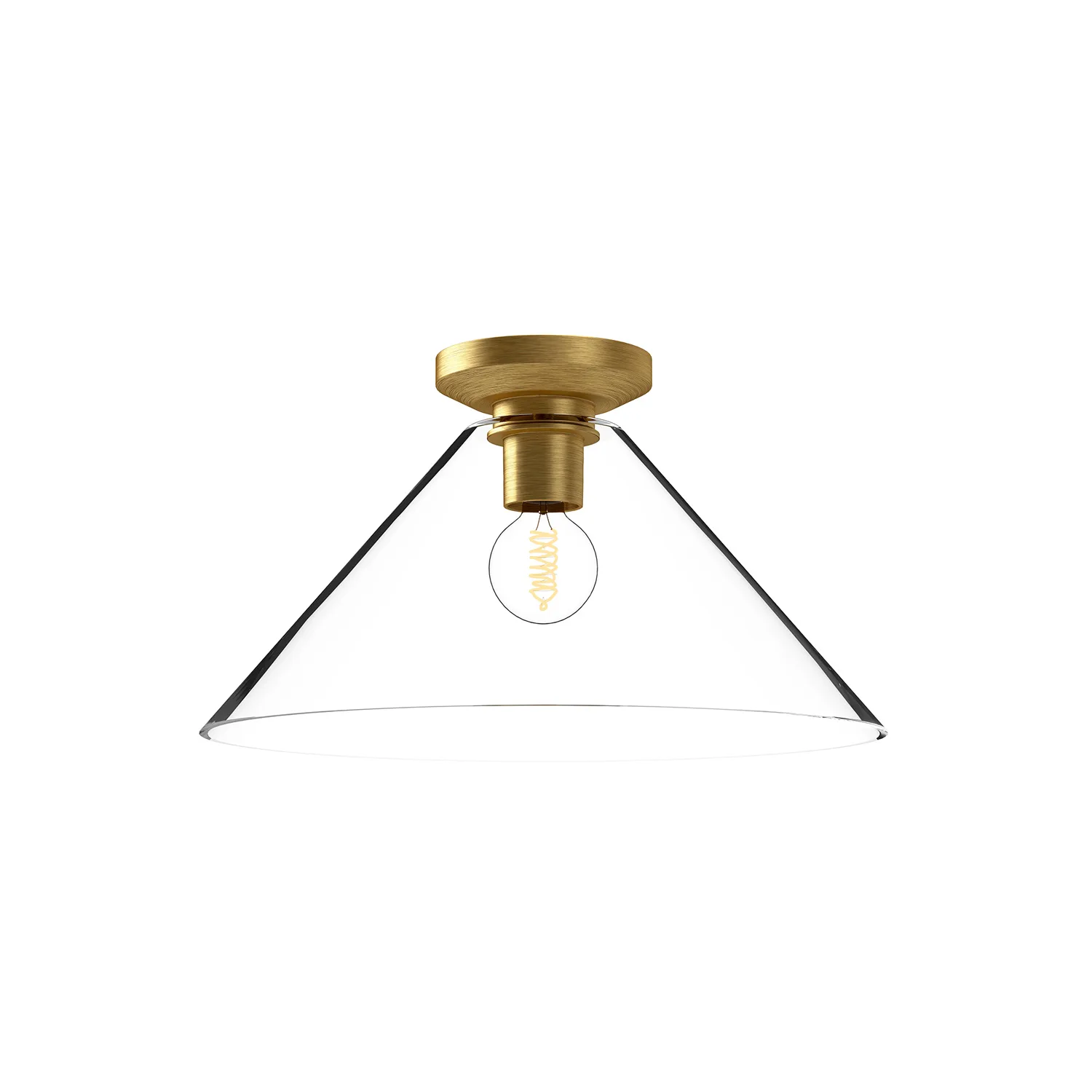 Salem One Light Flush Mount in Brushed Gold/Clear Glass