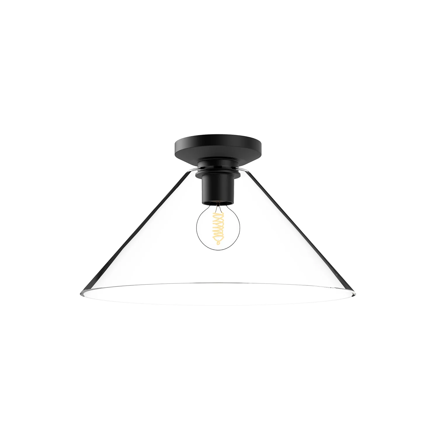 Salem One Light Flush Mount in Clear Glass/Matte Black