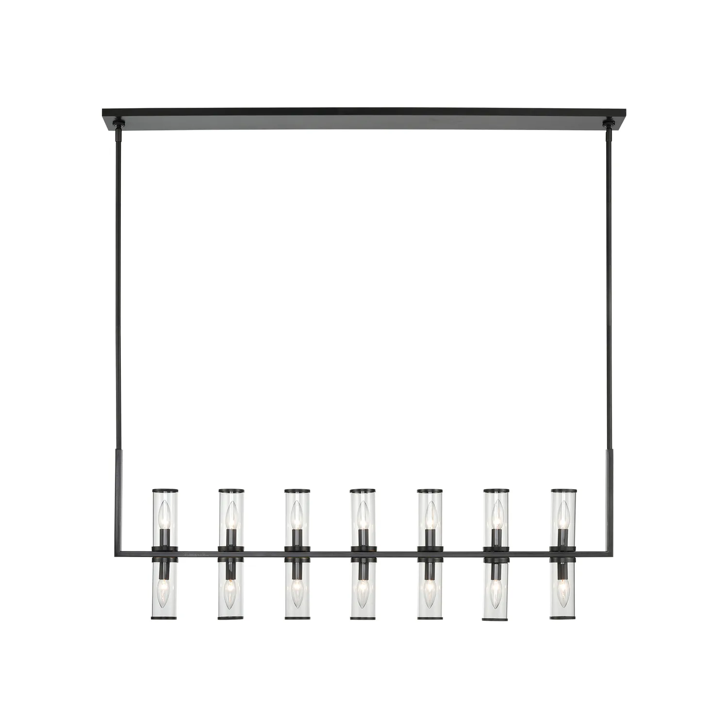 Revolve 14 Light Island Pendant in Clear Glass/Urban Bronze