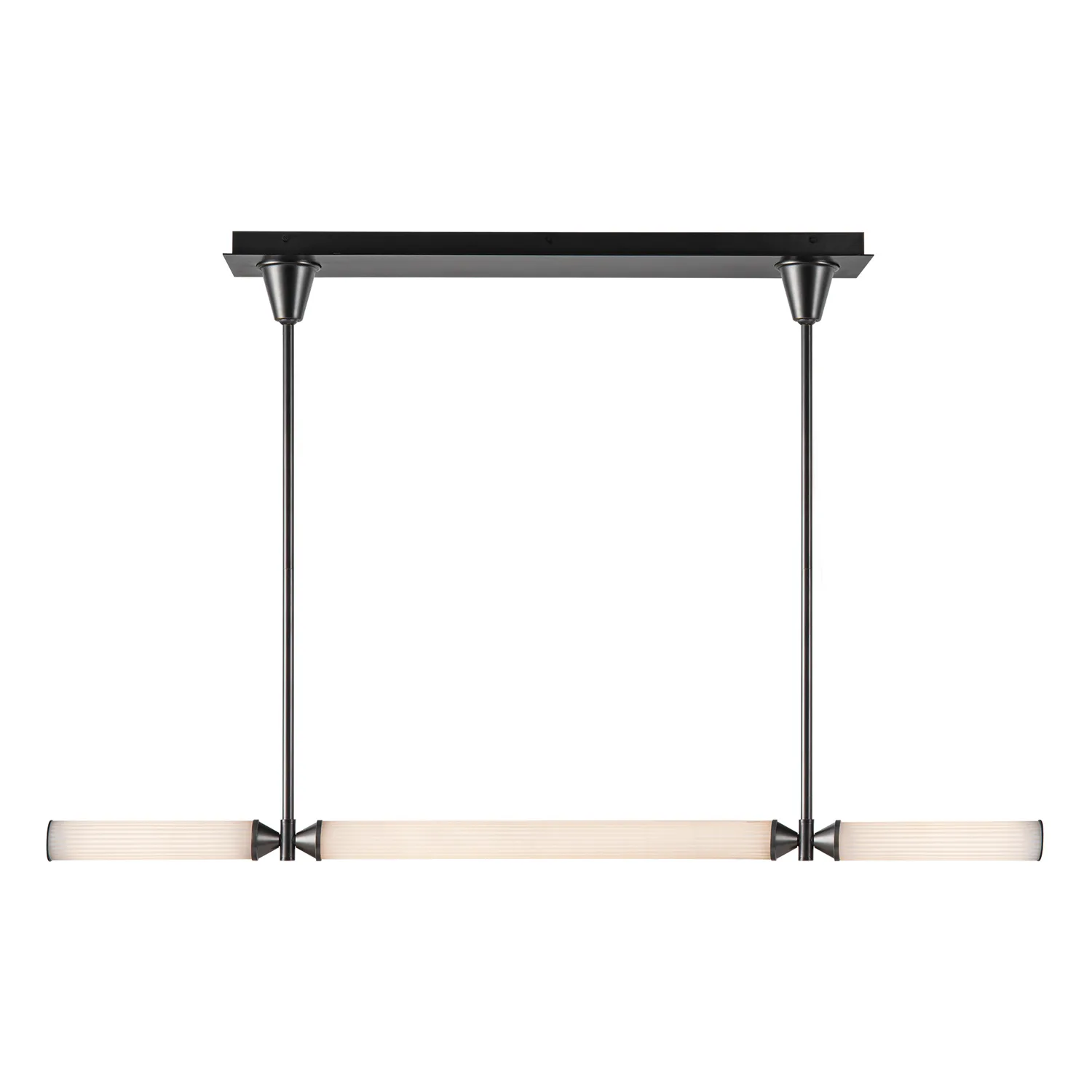 Edwin LED Linear Pendant in Urban Bronze/Frosted Ribbed Glass