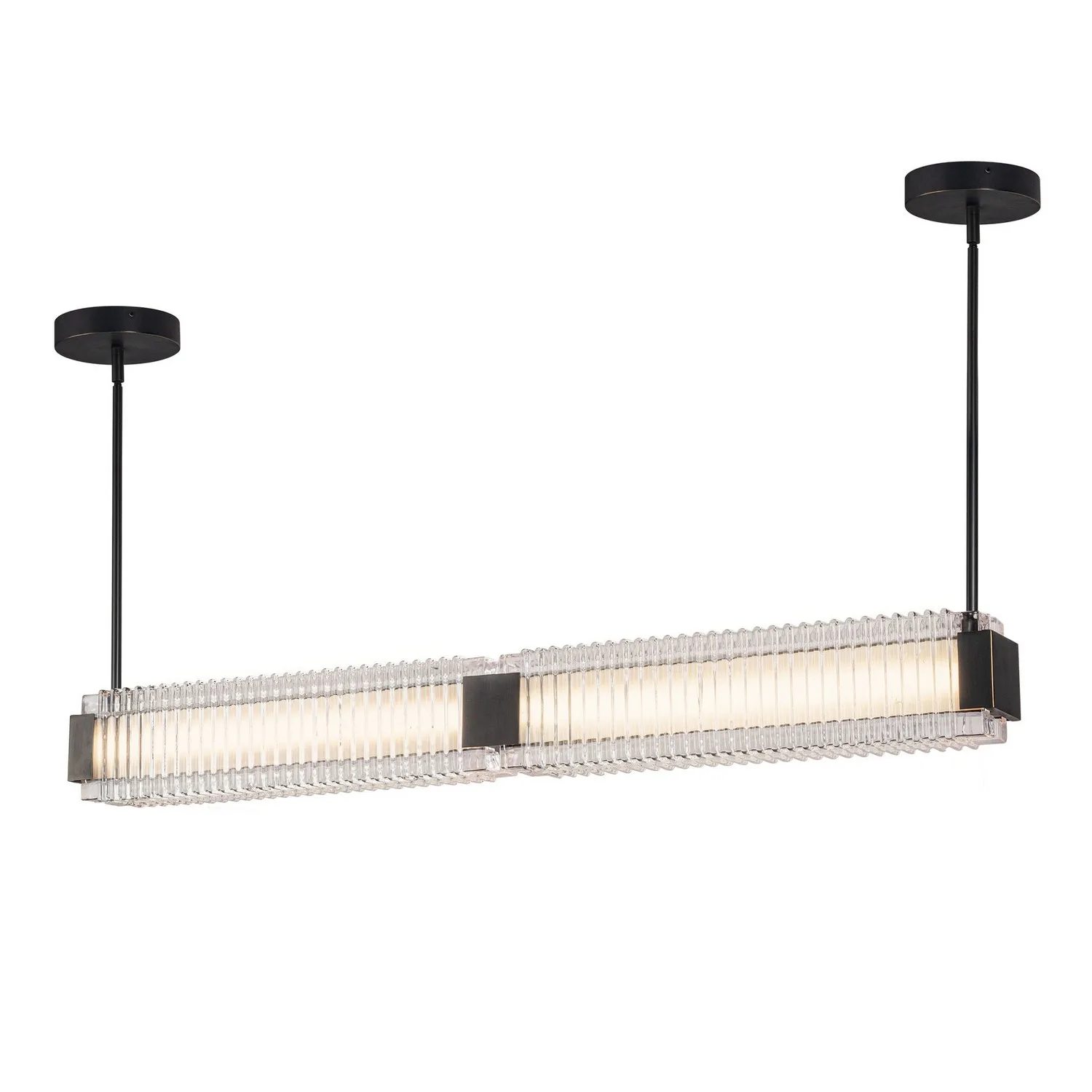 Alai LED Linear Pendant in Urban Bronze/Ribbed Glass