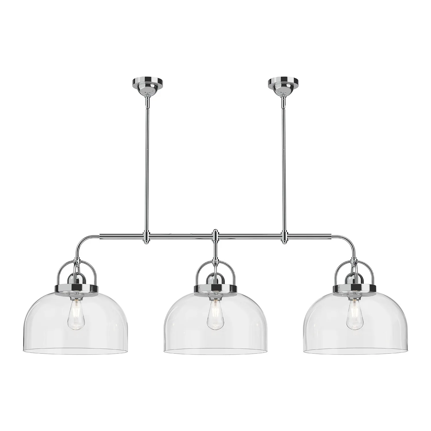 Lancaster Three Light Linear Pendant in Chrome
