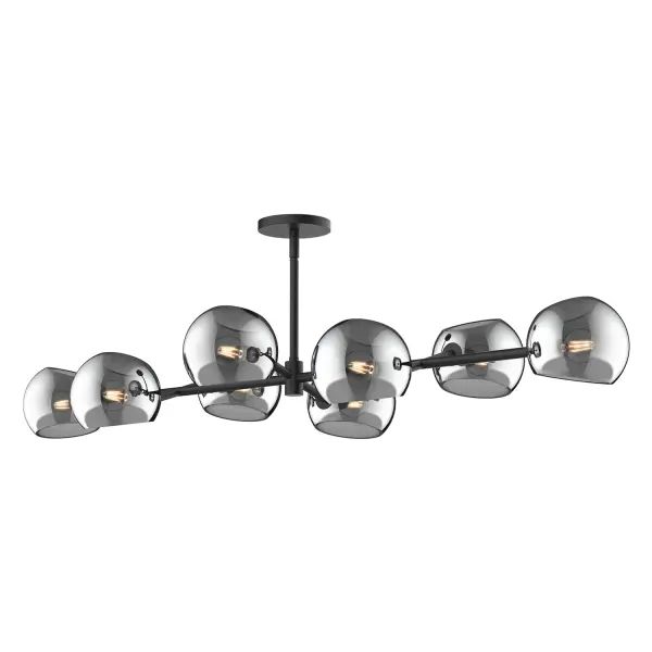 Art meets lighting in the upbeat Willow collection. Willow features two metal finishes and four glass finishes to mix and match, including our unique Copper and Smoked Solid glass options. How will you customize this collection to perfectly match the mood of your home? The possibilities are endless! Collection: Willow Designer: Ryan Pauly Finish: Matte Black/Smoked Solid Glass Glass: Smoked Glass Width: 18.25" Height: 7.00" Length: 48.25" Weight: 13.31 lb Wire: 60" Rod: 46" (3x12" + 1x6" + 1x4") Canopy: D4.75" x H0.625" Number of Bulbs: 8 Maximum Wattage: 60.00 W Bulb Type: G Bulb Base: E12 Voltage: 120.00 V Material: Steel + Glass Country of Origin: China Safety Listing: UL Safety Rating: Dry Manufacturer Warranty: 1 Year Spec Sheet Instructions