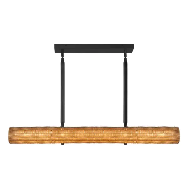 The Maris lighting collection brings a warm, organic vibe to your space with its rattan shade. Its simple yet stylish design fits in with any style, adding a touch of earthy elegance to any room. Collection: Maris Designer: Haejung Ro Finish: Matte Black Glass: Frosted Acrylic Diffuser Width: 4.13" Height: 5.63" Length: 42.00" Wire: 60" Rod: 46" (6x12" + 2x6" + 2x4") Canopy: L19.75" x W4.75" x H1.25" Maximum Wattage: 20.00 W Bulb Type: LED Light Source: LED Light Output: 1760.00 lm Delivered Lumens: 214.00 lm Color Temperature: 3000 K CRI: 90 Rated Average Life: 50,000 Voltage: 120.00 V Material: Steel + Rattan Country of Origin: China Safety Listing: ETL Safety Rating: Dry Title 24 LED Spec Sheet Instructions