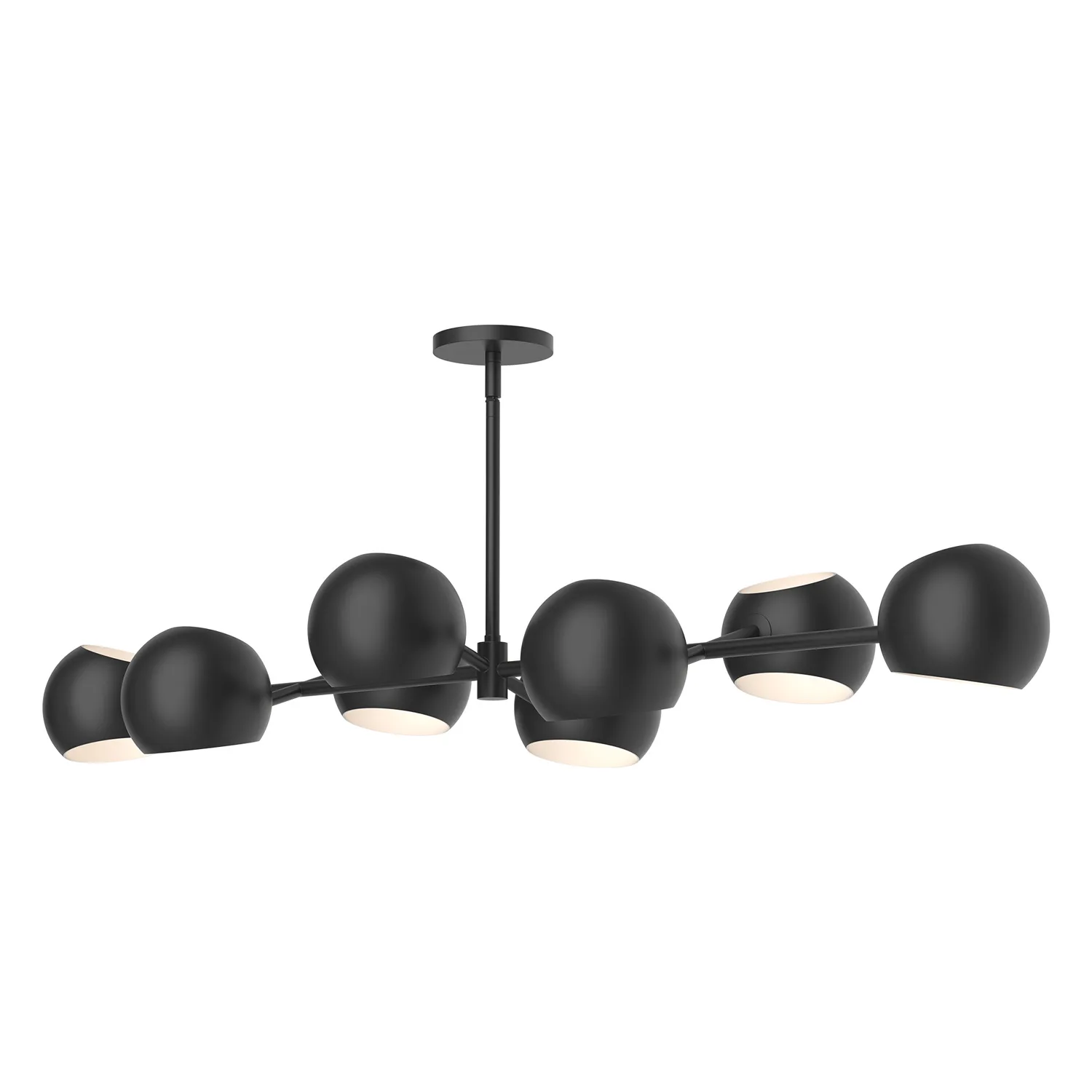 Willow Eight Light Linear Pendant in Matte Black