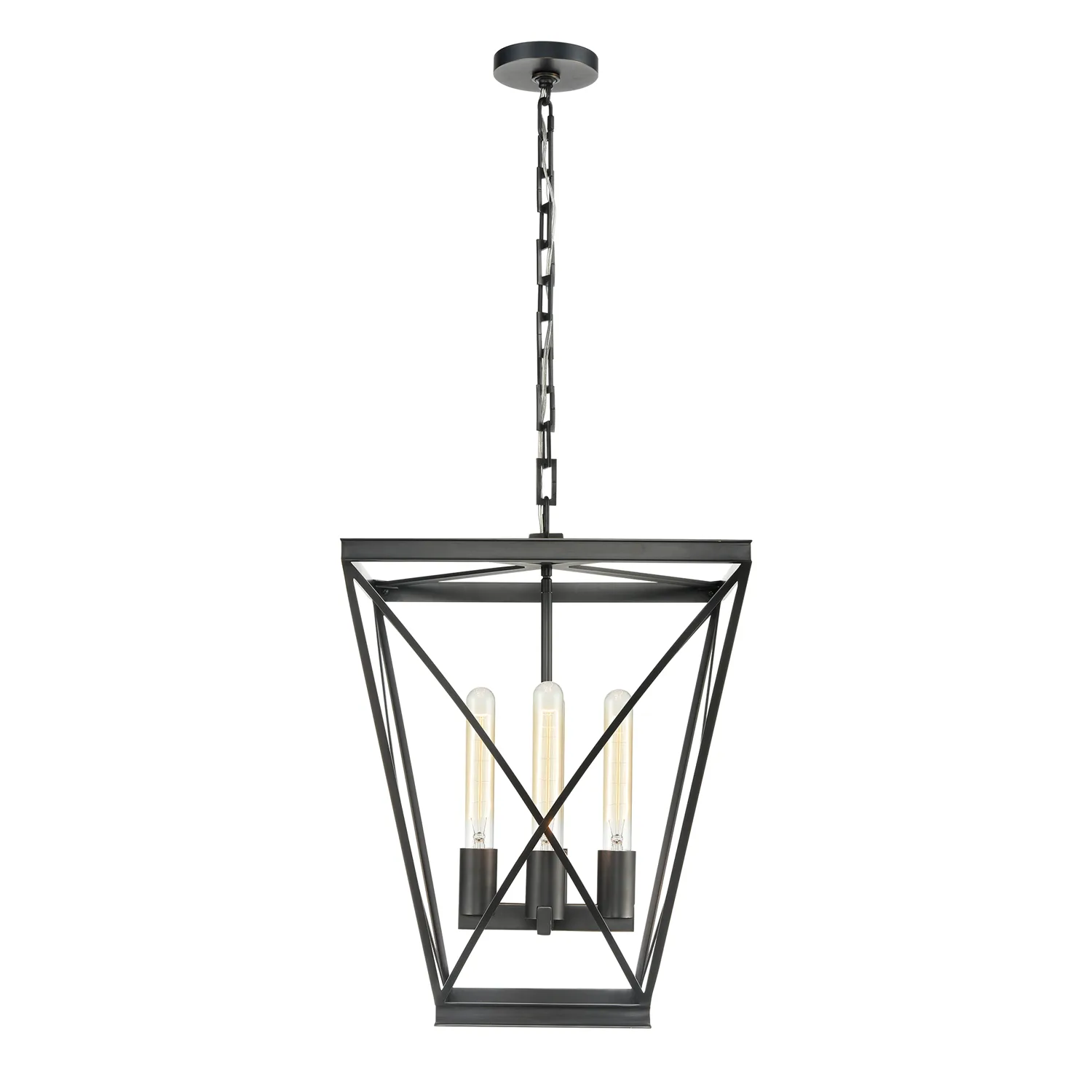 Lattice Four Light Pendant in Urban Bronze
