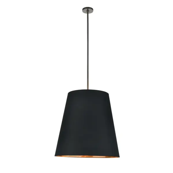 Elegant and softly tapered linen drum shades add a stylish and classic statement to any interior. The Calor collection exhibits a luminous gold interior combined with 100% linen exterior - offered in soft neutral tones of White, Black and Gray. Available in 2 sizes and offered in both Vintage Brass and Urban Bronze finishes. Collection: Calor Sub-Brand: ALORA Finish: Urban Bronze/Black Linen With Gold Parchment Glass: Linen Shade Width: 24.88" Height: 24.88" Length: 24.88" Weight: 22.00 lb Wire: 144" Rod: 46" (3x12" + 1x6" + 1x4") Canopy: D4.75" x H0.875" Number of Bulbs: 3 Maximum Wattage: 60.00 W Bulb Type: A19 Bulb Base: E26 Light Source: Incandescent Voltage: 120.00 V Material: Steel + Linen Country of Origin: China Safety Listing: UL Safety Rating: Dry Manufacturer Warranty: 1 Year Spec Sheet Instructions