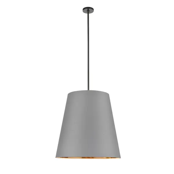 Elegant and softly tapered linen drum shades add a stylish and classic statement to any interior. The Calor collection exhibits a luminous gold interior combined with 100% linen exterior - offered in soft neutral tones of White, Black and Gray. Available in 2 sizes and offered in both Vintage Brass and Urban Bronze finishes. Collection: Calor Sub-Brand: ALORA Finish: Gray Linen With Gold Parchment/Urban Bronze Glass: Linen Shade Width: 24.88" Height: 24.88" Length: 24.88" Weight: 22.00 lb Wire: 144" Rod: 46" (3x12" + 1x6" + 1x4") Canopy: D4.75" x H0.875" Number of Bulbs: 3 Maximum Wattage: 60.00 W Bulb Type: A19 Bulb Base: E26 Light Source: Incandescent Voltage: 120.00 V Material: Steel + Linen Country of Origin: China Safety Listing: UL Safety Rating: Dry Manufacturer Warranty: 1 Year Spec Sheet Instructions