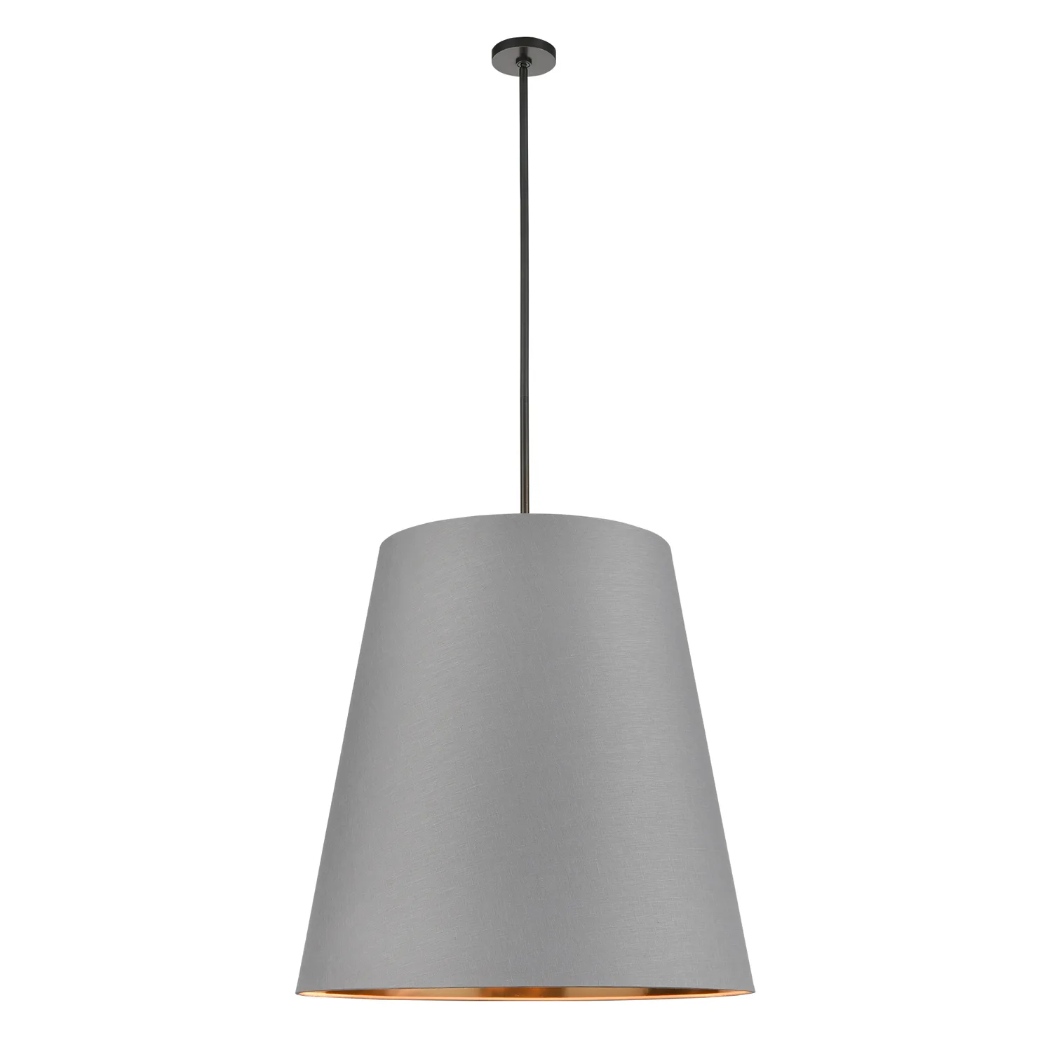 Calor Three Light Pendant in Gray Linen Withgold Parchmen/Urban Bronze