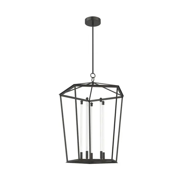 Named for a southern Creole magic, the Delphine collection melds classical traditions with modern magic. With a timeless birdcage style lantern frame and the latest in modern filament technology within, the Delphine collection is sure to mesmerize. This collection melds luxury, tradition, and technology into one structure that is truly timeless. Available in Natural Brass and Urban Bronze Finishes. Collection: Delphine Designer: Ryan Pauly Sub-Brand: ALORA Finish: Urban Bronze Glass: Clear Glass Width: 25.25" Height: 32.88" Length: 25.25" Wire: 144" Rod: 46" (3x12" + 1x6" + 1x4") Canopy: D6" x H1.875" Maximum Wattage: 30.00 W Bulb Type: LED Bulb Base: Filament Light Source: LED Light Output: 4410.00 lm Delivered Lumens: 3135.00 lm Color Temperature: 2700 K CRI: 90 Rated Average Life: 50,000 Voltage: 120.00 V Material: Steel + Brass + Glass Country of Origin: China Safety Listing: ETL Safety Rating: Dry Title 24 LED Manufacturer Warranty: 5 Years Spec Sheet Instructions