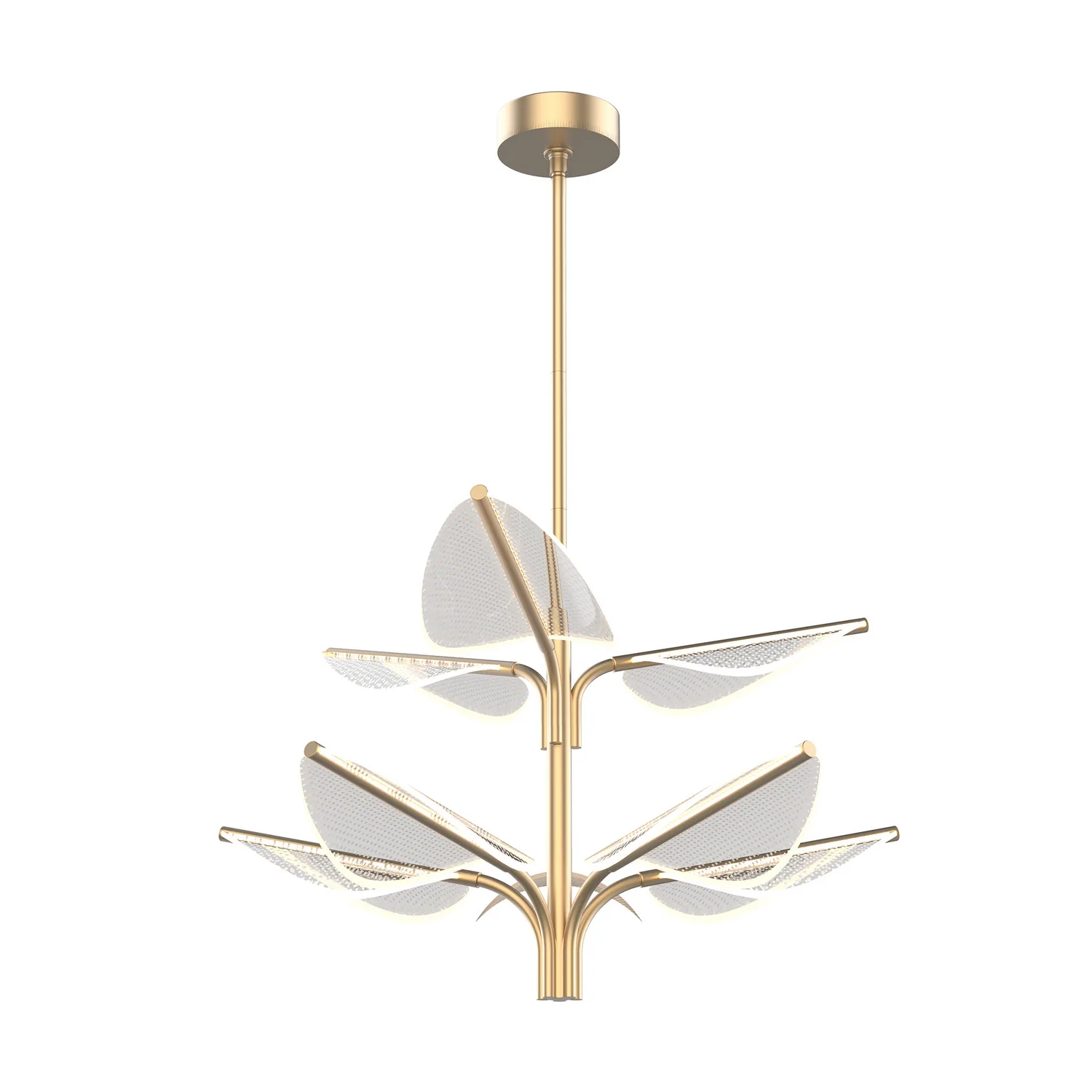 Flora LED Pendant in Natural Brass