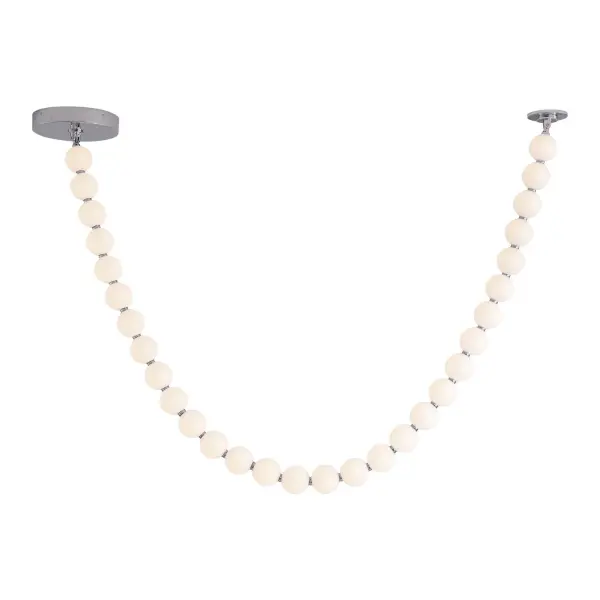 Inspired by the luxe pearls discovered by the sea, the Akoya collection is an instant classic. With unlimited amounts of configurations, this collection is perfect for any space in need of an awe-inspiring statement piece. Beads of illumination twirl in any way you prefer on a subtle frosted polished chrome frame. Now available in new sizes and canopy options. Collection: Akoya Designer: Ryan Pauly Finish: Chrome Glass: Frosted PC Diffuser Width: 3.25" Height: 3.25" Length: 10.00" Wire: 144" Canopy: D9.875" x H1.625" Maximum Wattage: 49.00 W Bulb Type: LED Light Source: LED Light Output: 3430.00 lm Delivered Lumens: 1705.00 lm Color Temperature: 3000 K CRI: 90 Rated Average Life: 50,000 Voltage: 120.00 V Material: Steel + PC Country of Origin: China Safety Listing: ETL Safety Rating: Dry LED Spec Sheet Instructions