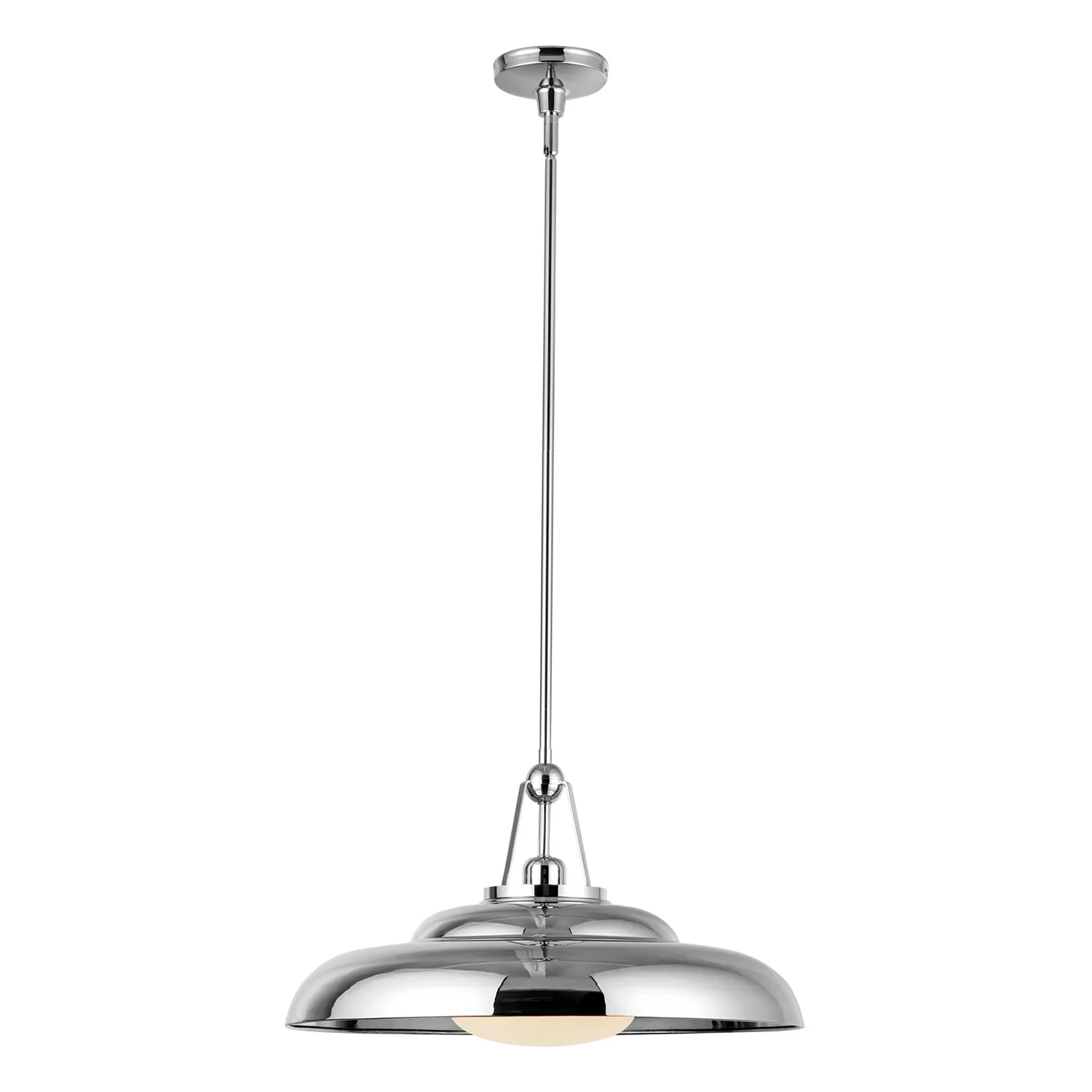 Palmetto One Light Pendant in Polished Nickel/Glossy Opal